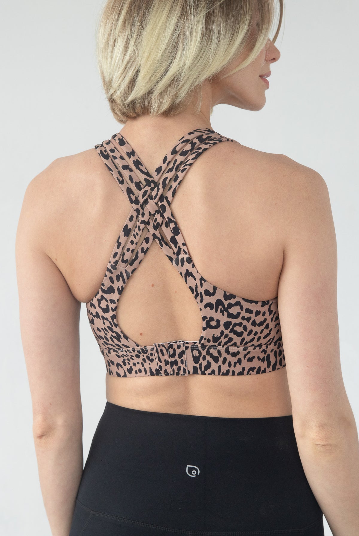 Chloe 4 Running Nursing Sports Bra, Brown leopard, large chested, sweat and milk
