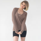 Charlotte two way nursing sweater, reversible, sweat and milk, camel