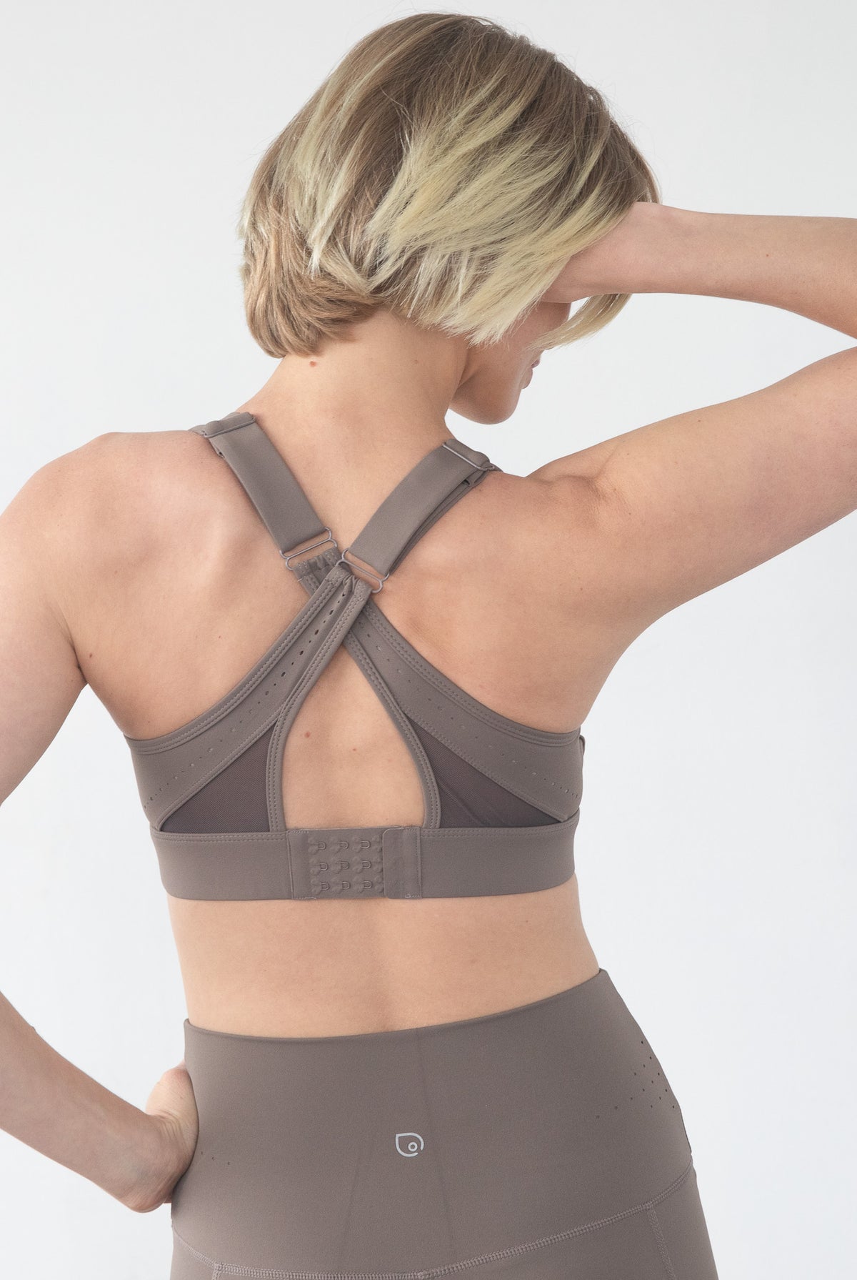 Venice 5 High Impact Nursing and Pumping sports bra, brown, sweat & milk, large chested