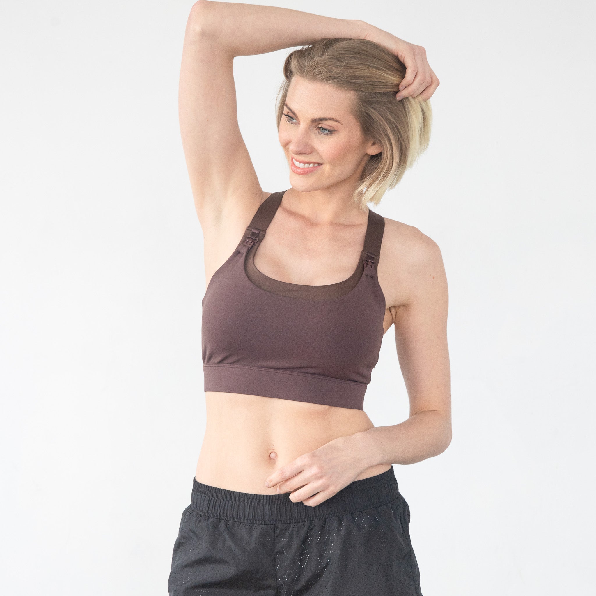 Venice High impact Nursing Sports bra, Sweat and MIlk