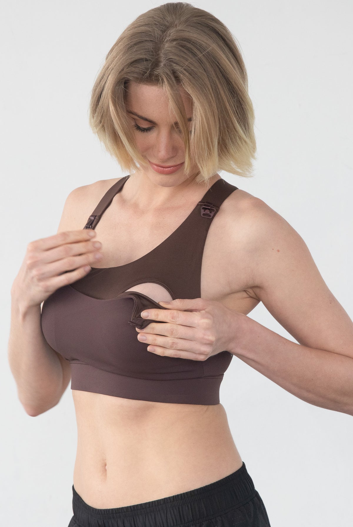 Venice High impact Nursing Sports bra, Sweat and MIlk