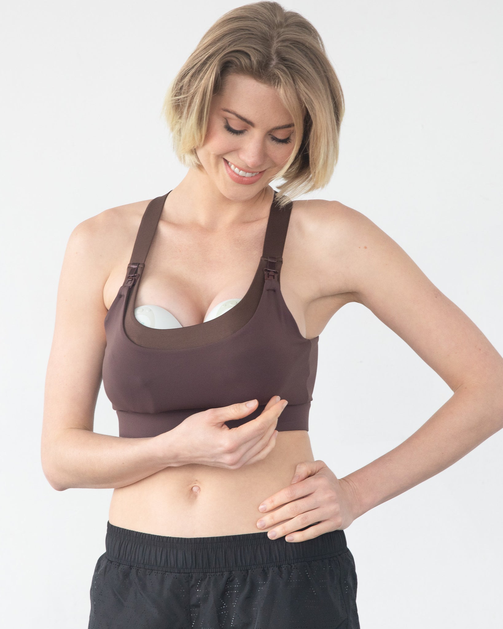 Venice High impact Nursing Sports bra, Sweat and MIlk