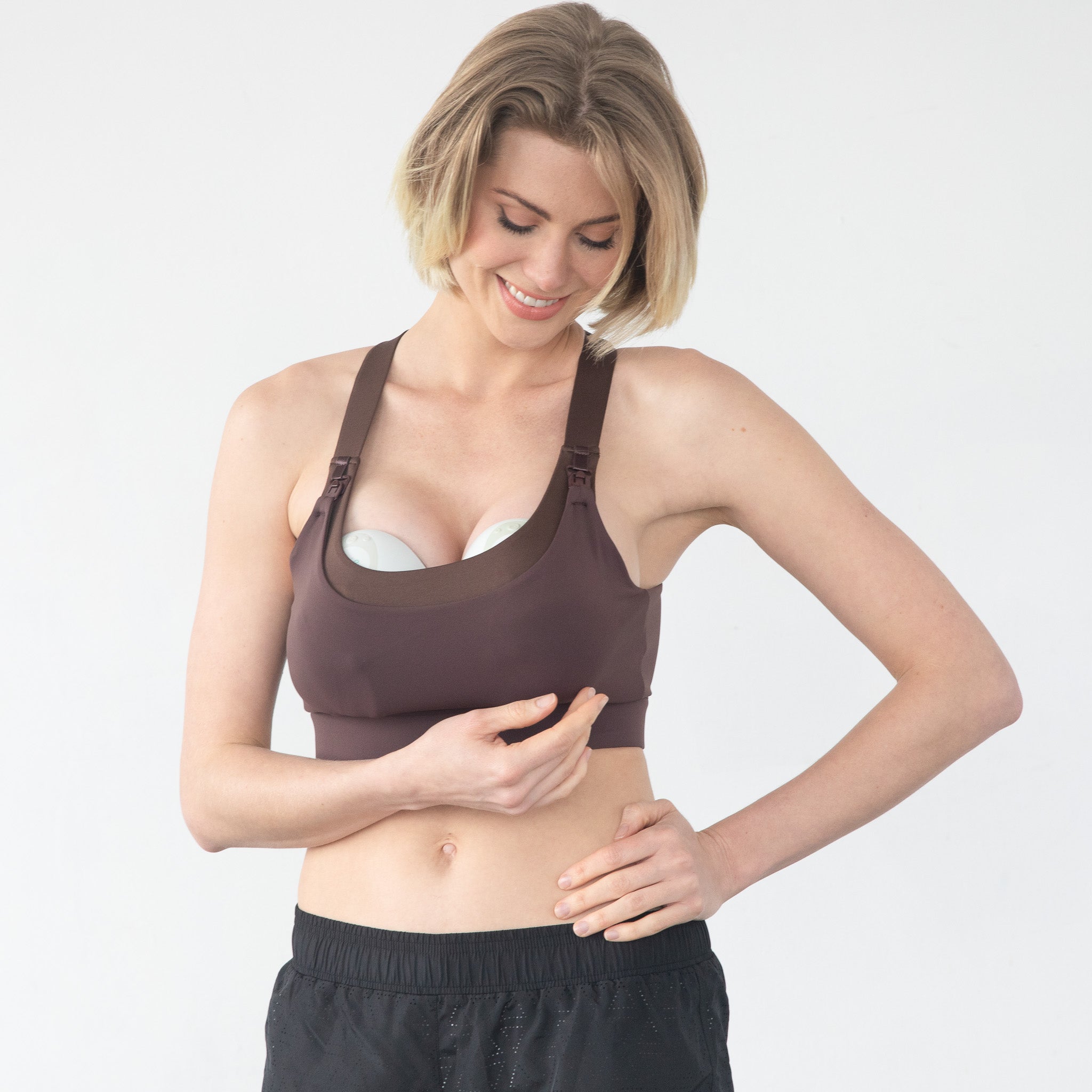 Venice High impact Nursing Sports bra, Sweat and MIlk