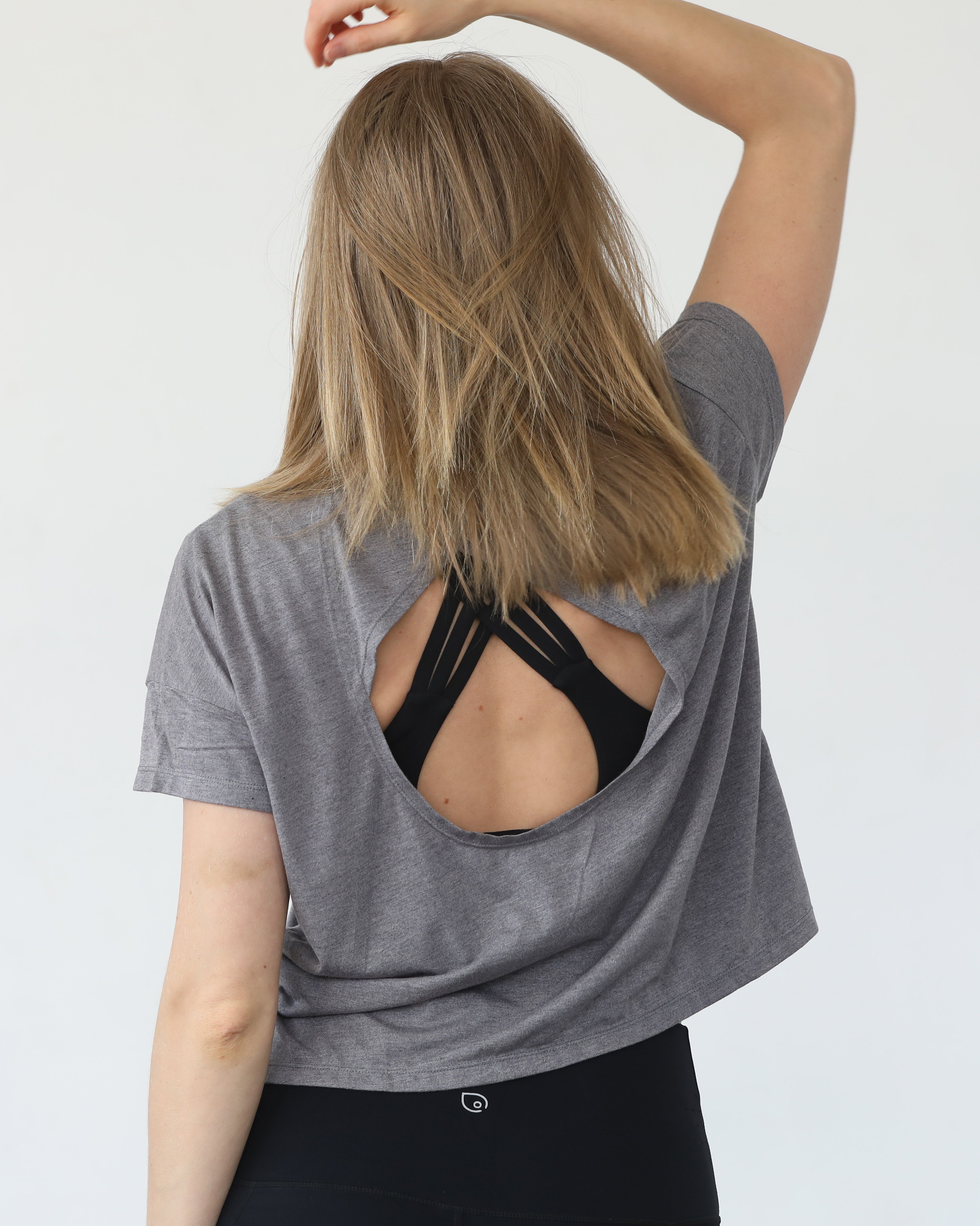 Abigail nursing short sleeve, gray, sweat and milk
