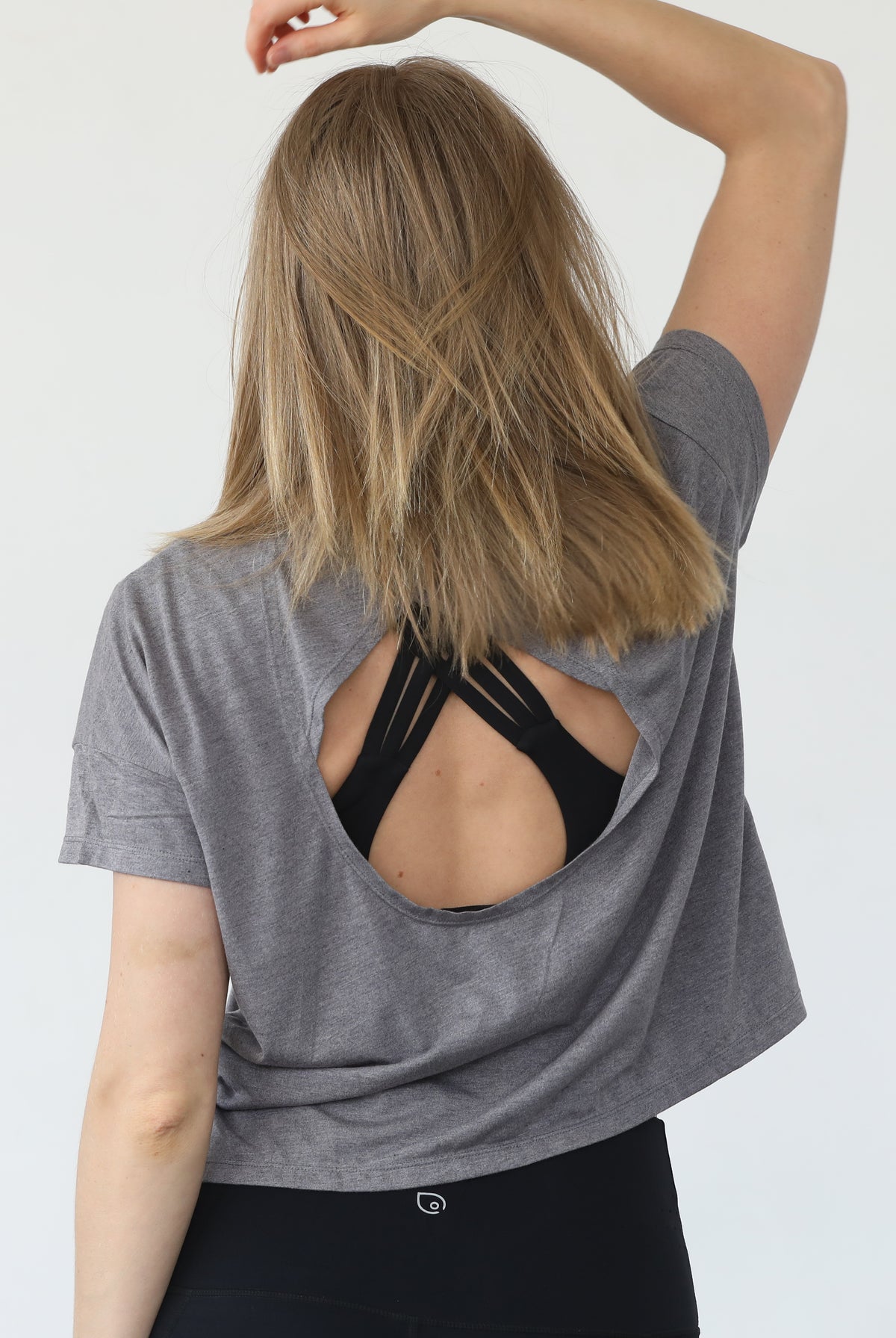 Abigail nursing short sleeve, gray, sweat and milk