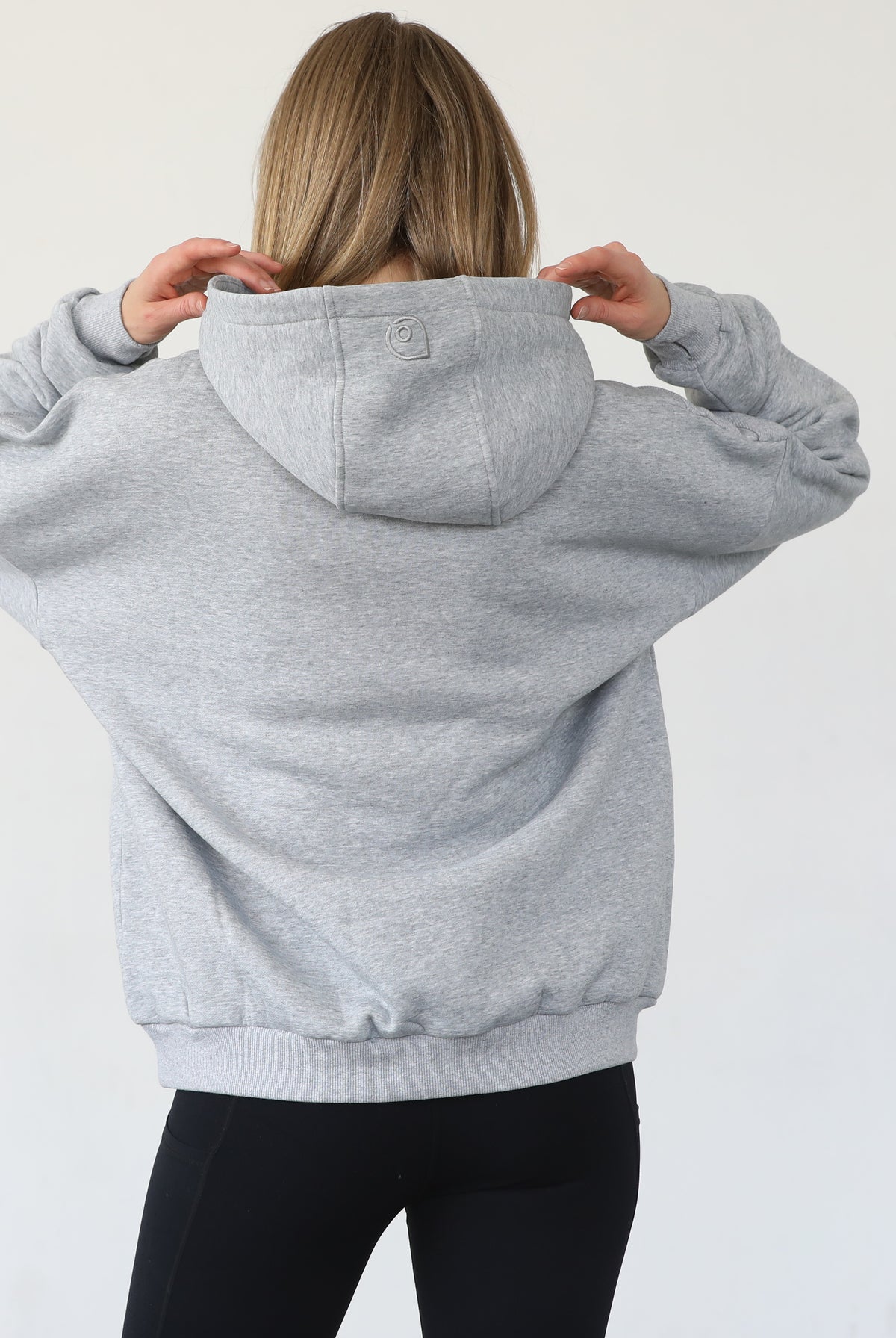 Isabella nursing and pregnancy hoodie, heather gray, sweat and milk