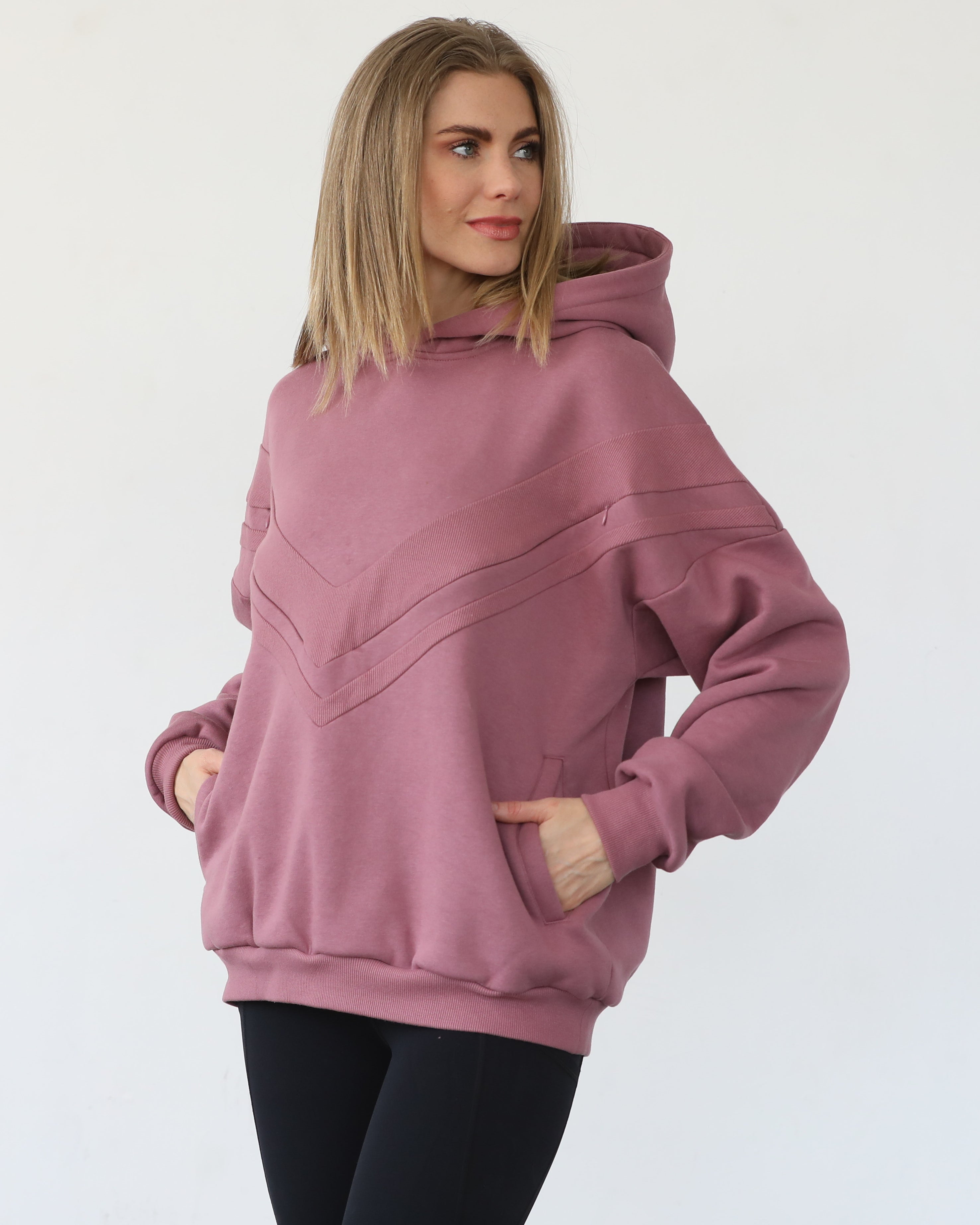 Isabella nursing and pregnancy hoodie, sweat and milk, mauve smoke