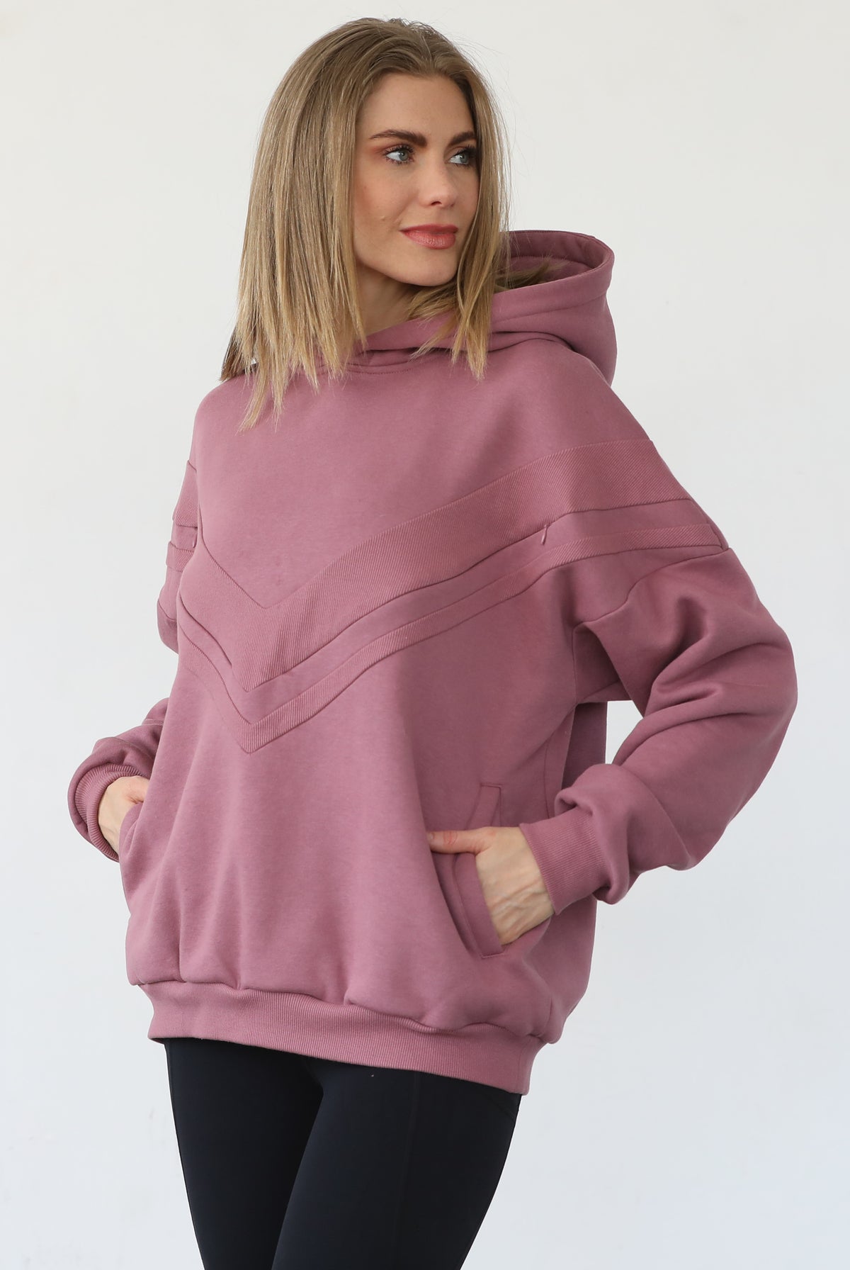Isabella nursing and pregnancy hoodie, sweat and milk, mauve smoke