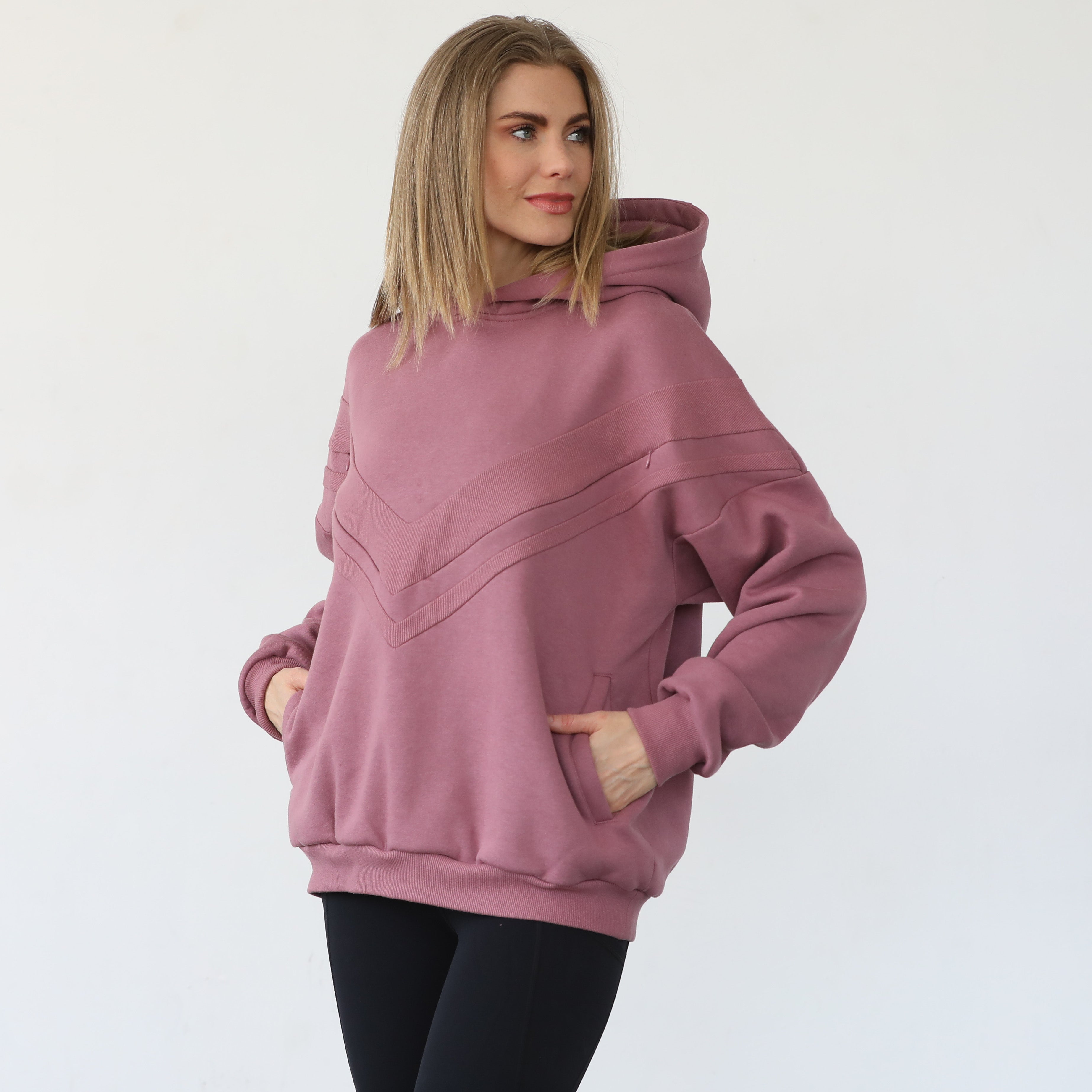 Isabella nursing and pregnancy hoodie, sweat and milk, mauve smoke