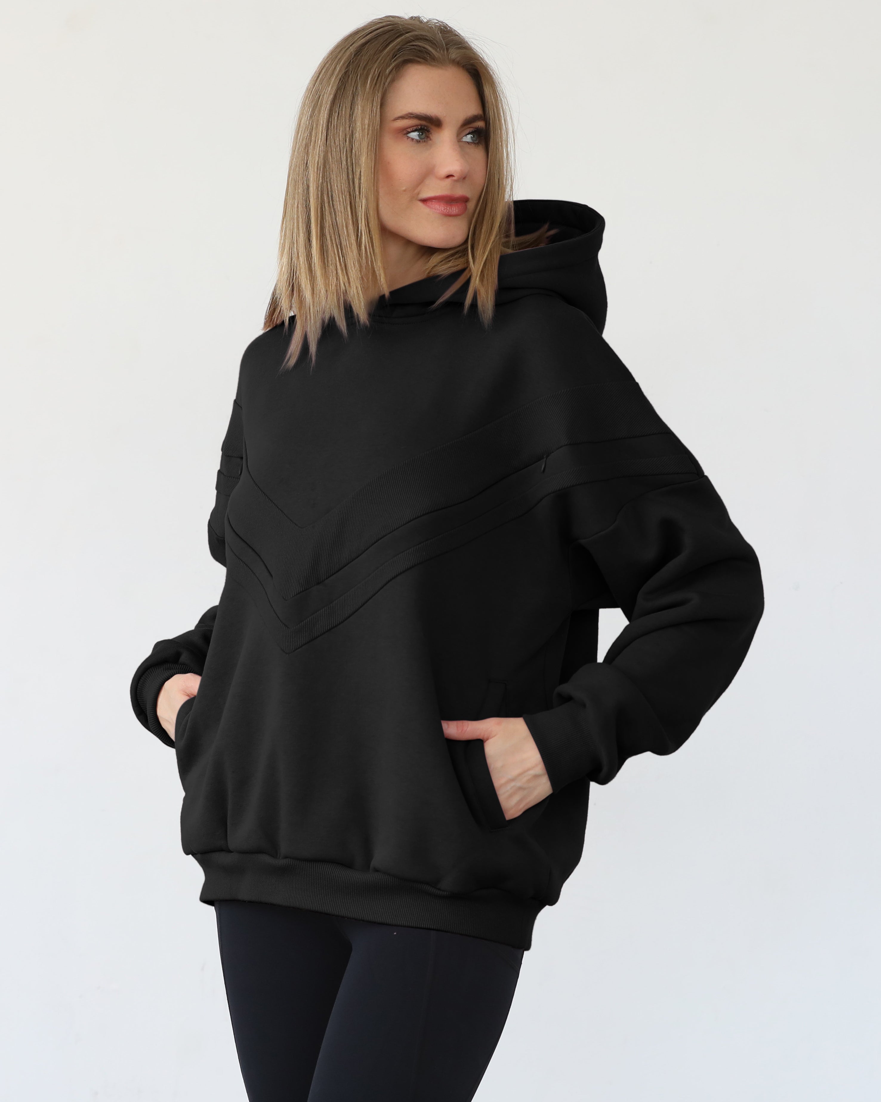 Isabella nursing and pregnancy hoodie, noir, sweat and milk