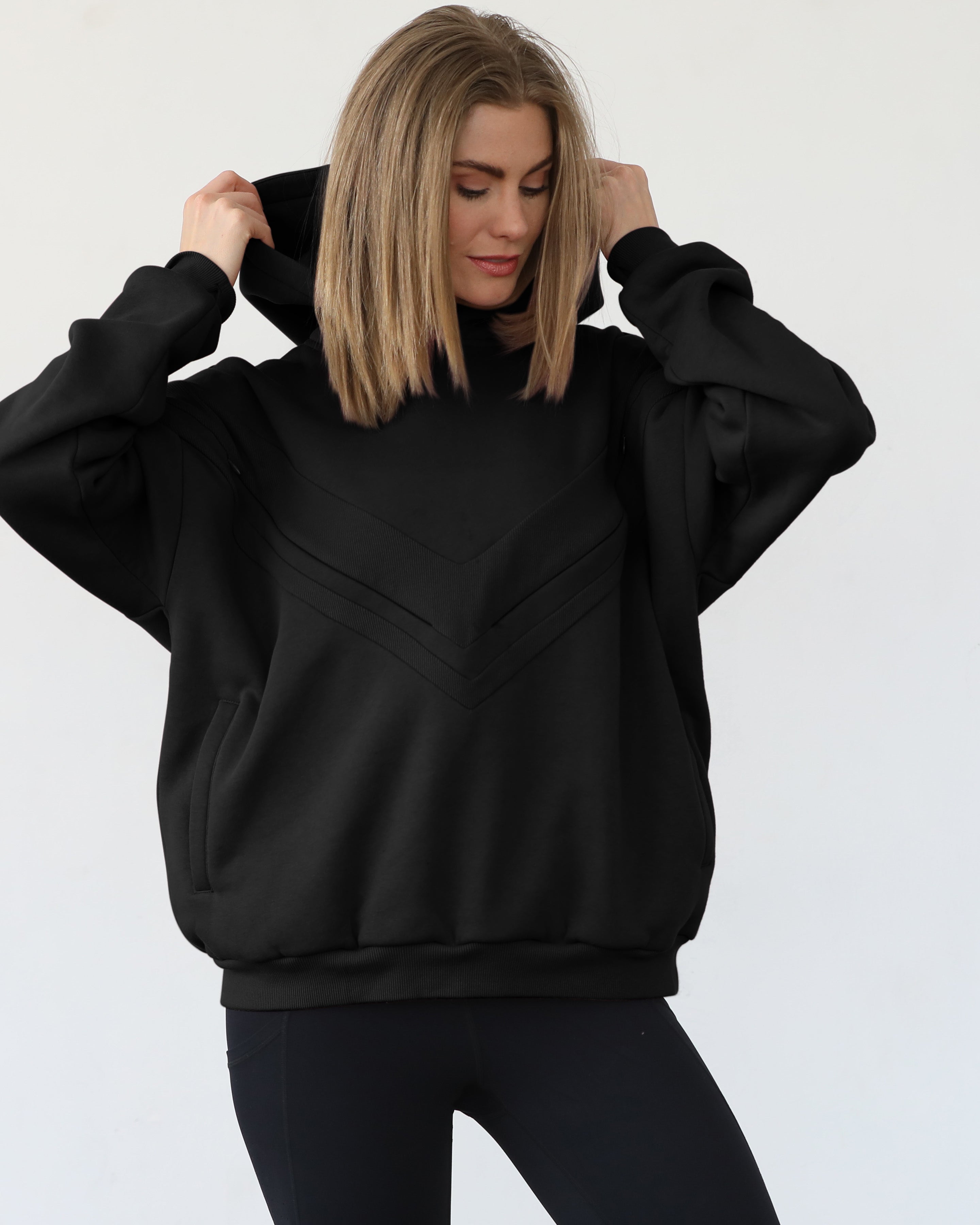 Isabella nursing and pregnancy hoodie, noir, sweat and milk