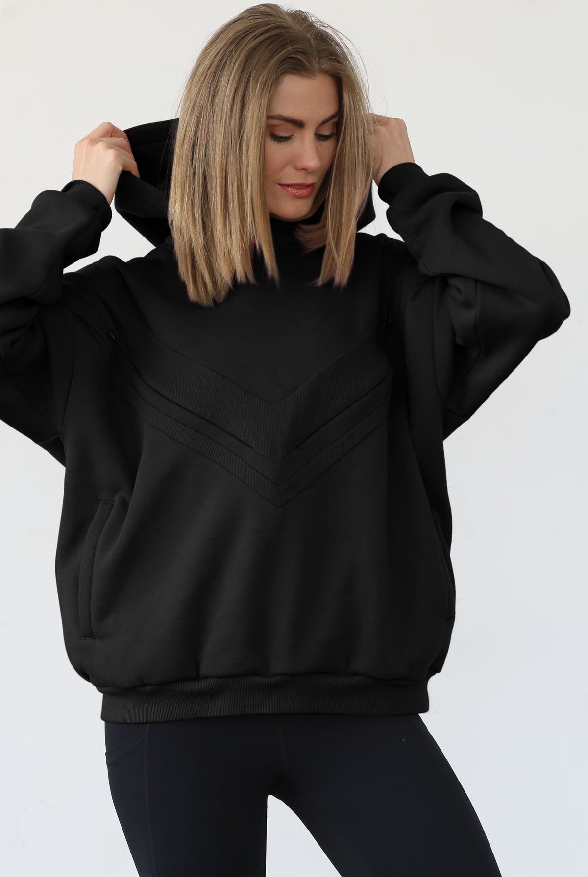 Isabella nursing and pregnancy hoodie, noir, sweat and milk