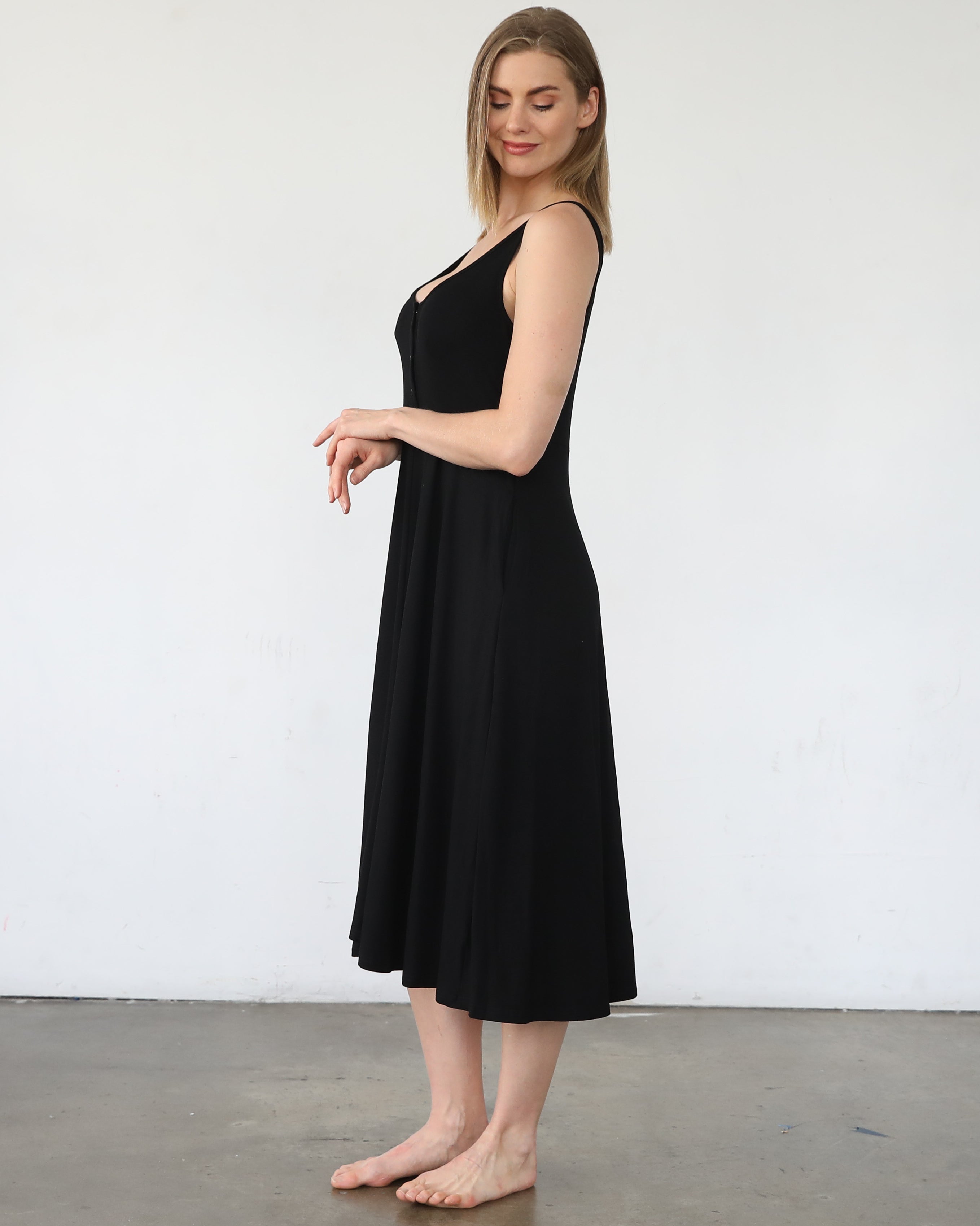 Audrey nursing and pregnancy dress, noir