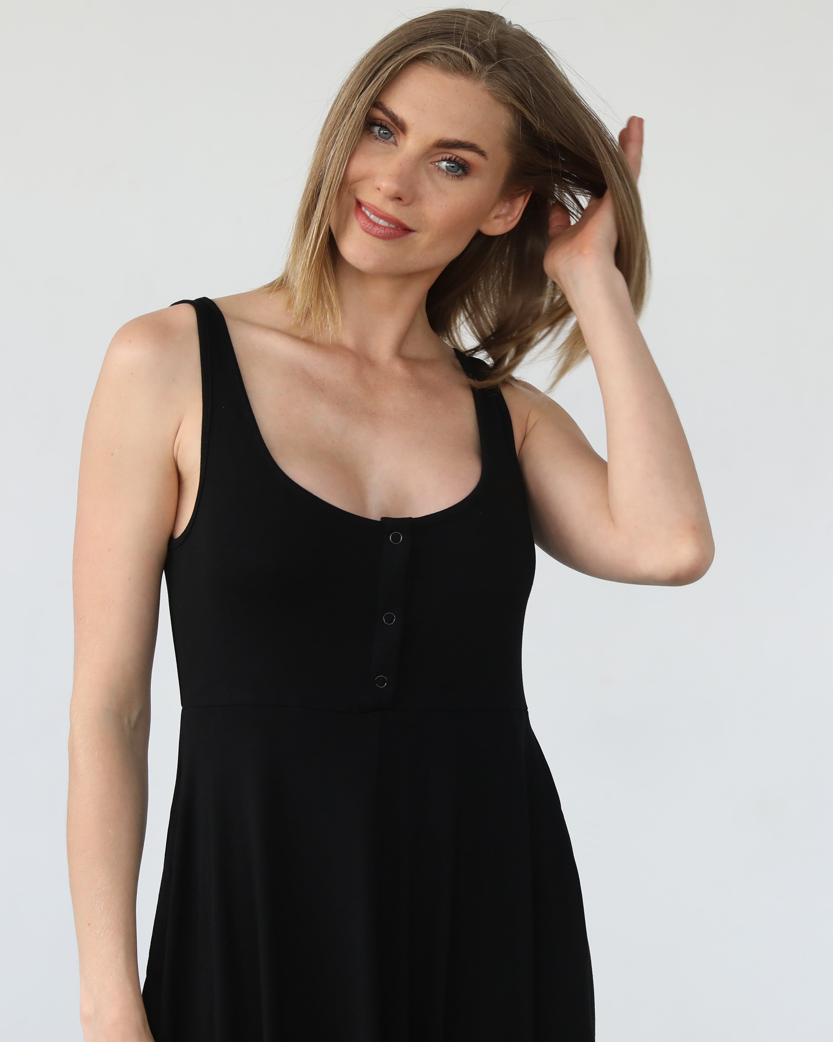 Audrey nursing and pregnancy dress, noir