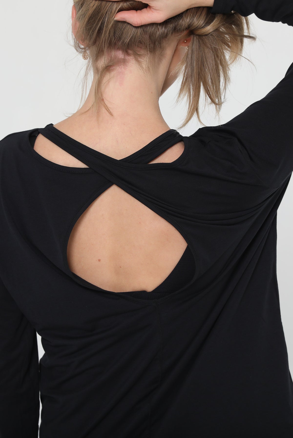 stylish nursing top with invisible zippers, open back design, sweat and milk
