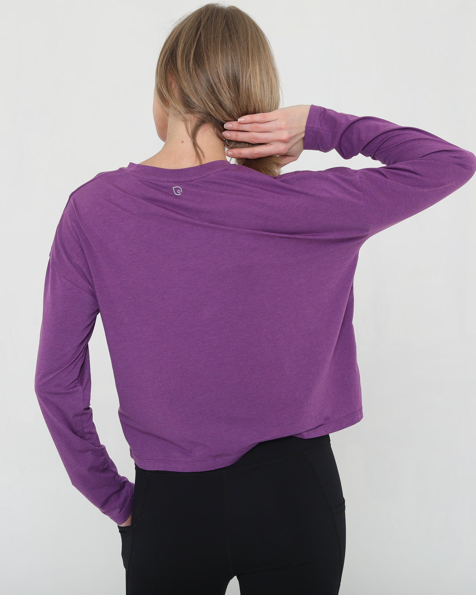 Soft stylish crop long sleeve nursing top, sweat and milk