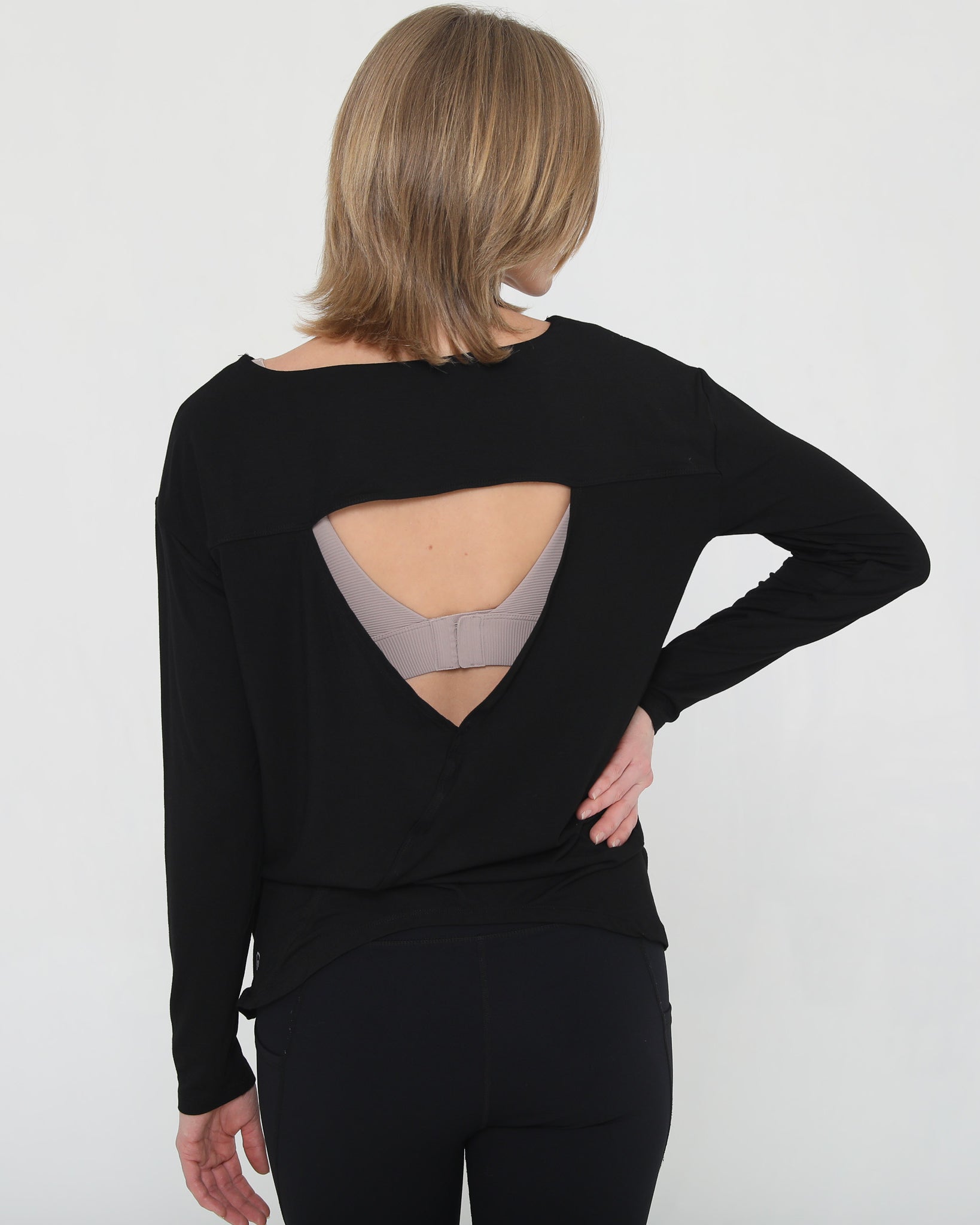 Stylish Open back nursing top long sleeve, sweat and milk