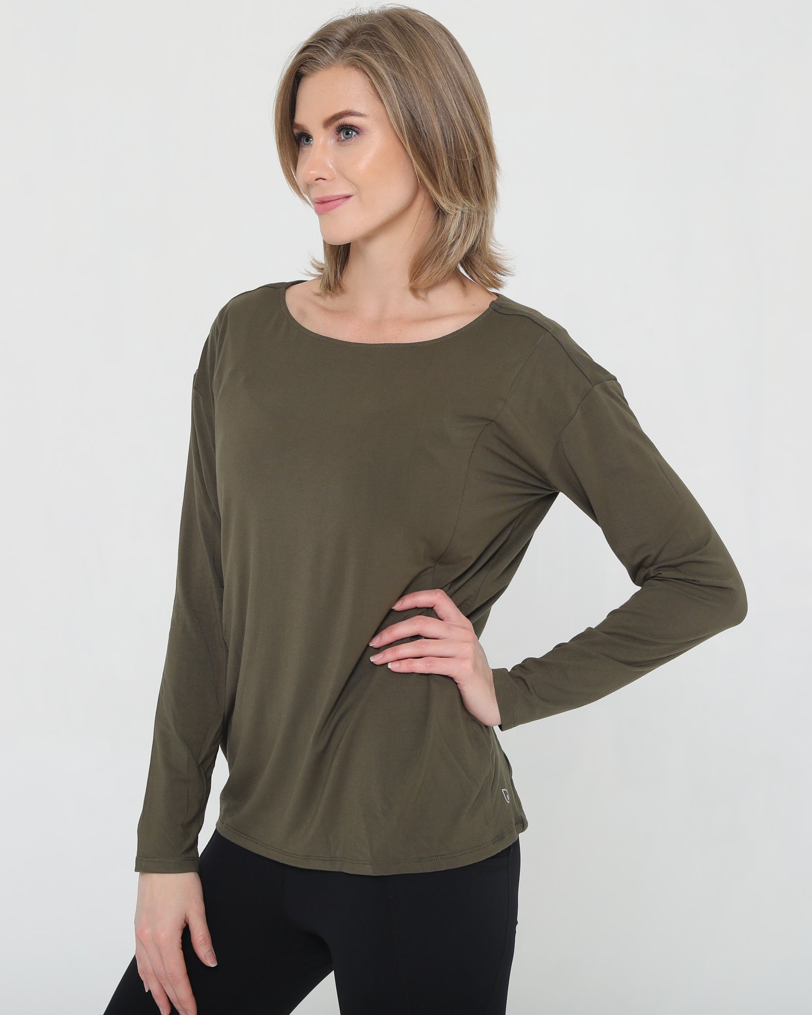 Stylish open back nursing top long sleeve, loose fit, Sweat and Milk