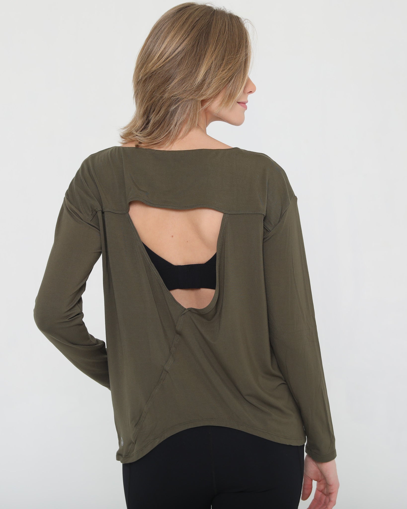 Stylish open back nursing top long sleeve, loose fit, Sweat and Milk