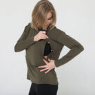 Stylish open back nursing top long sleeve, loose fit, Sweat and Milk
