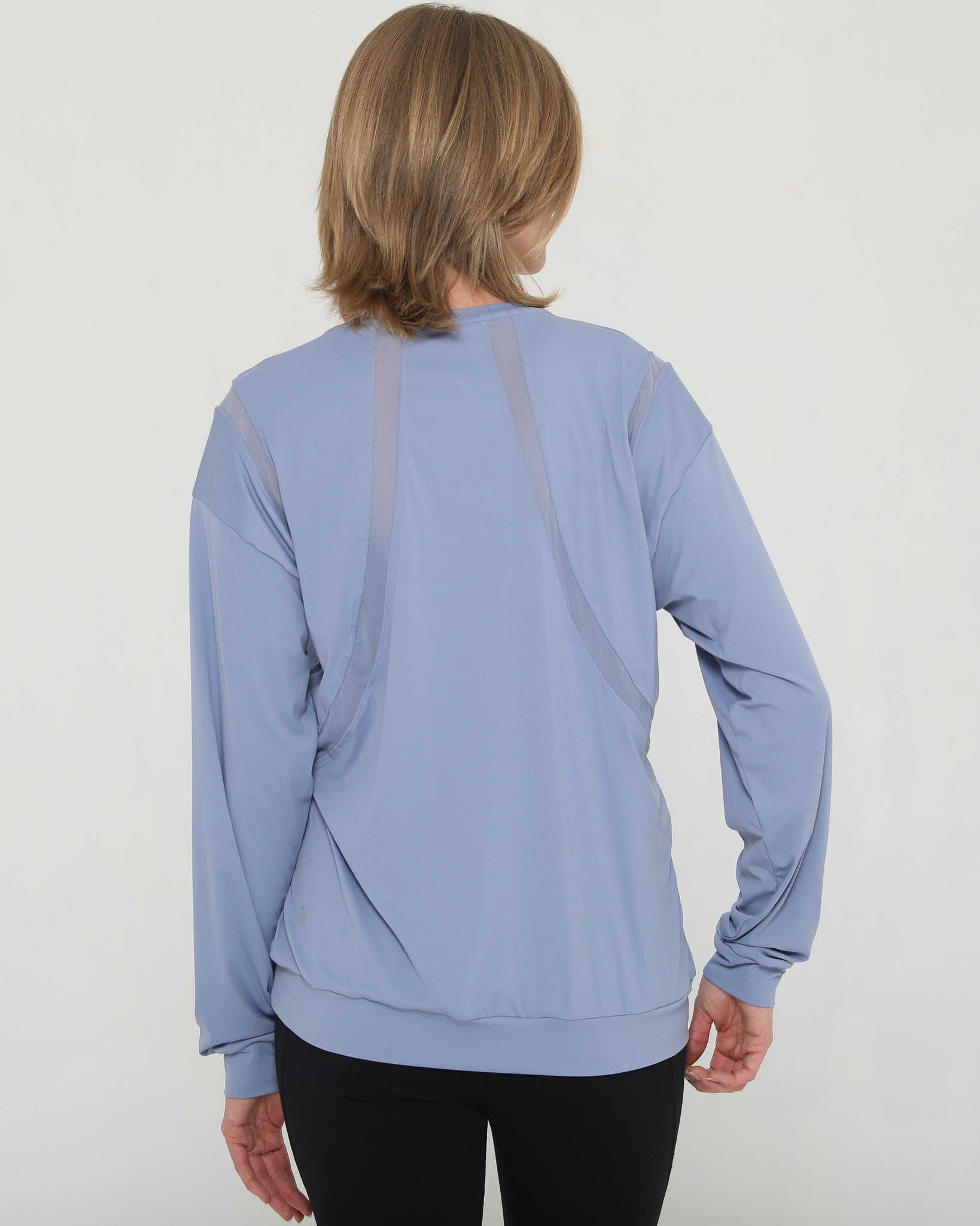 Stylish mesh nursing top long sleeve with zippers, sweat and milk