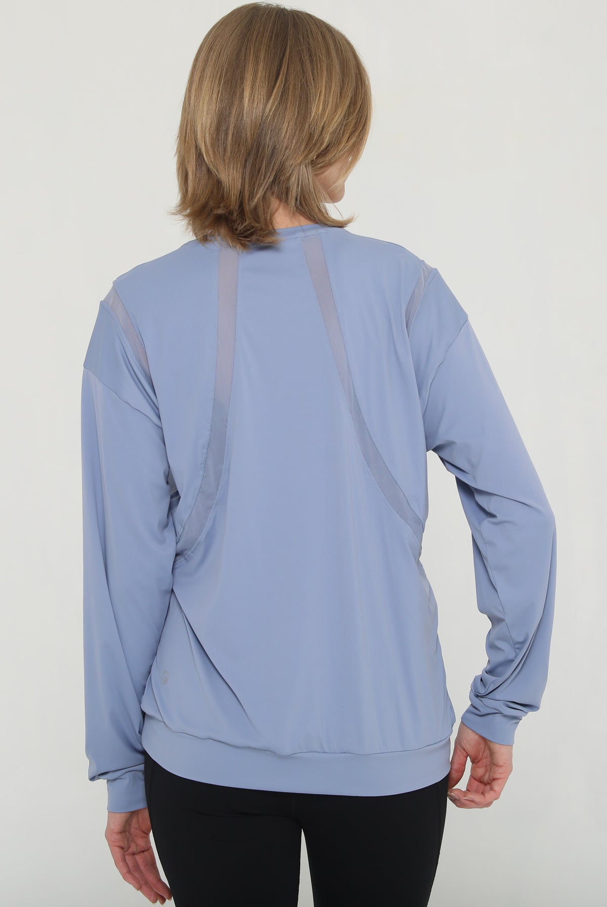 Stylish mesh nursing top long sleeve with zippers, sweat and milk