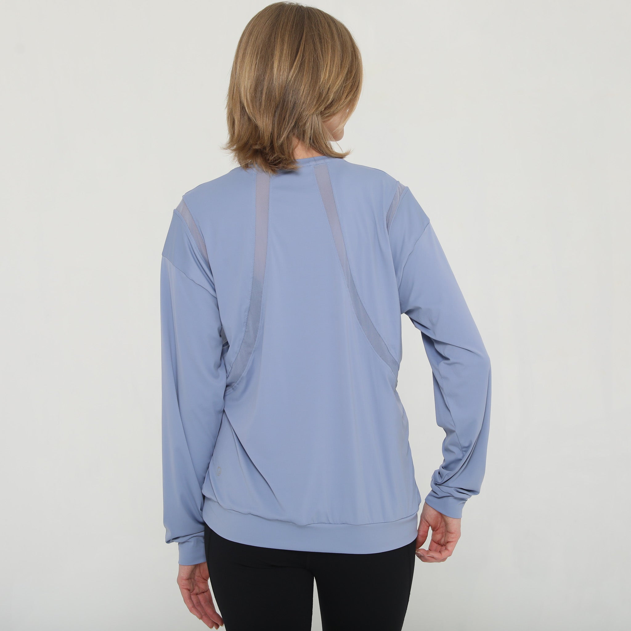 Stylish mesh nursing top long sleeve with zippers, sweat and milk