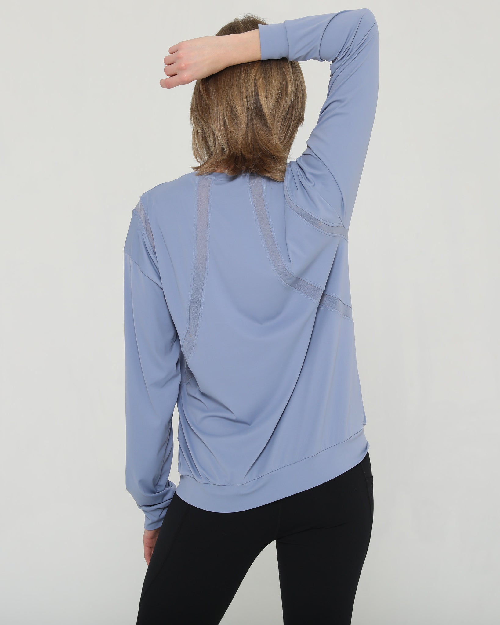 Stylish mesh nursing top long sleeve with zippers, sweat and milk
