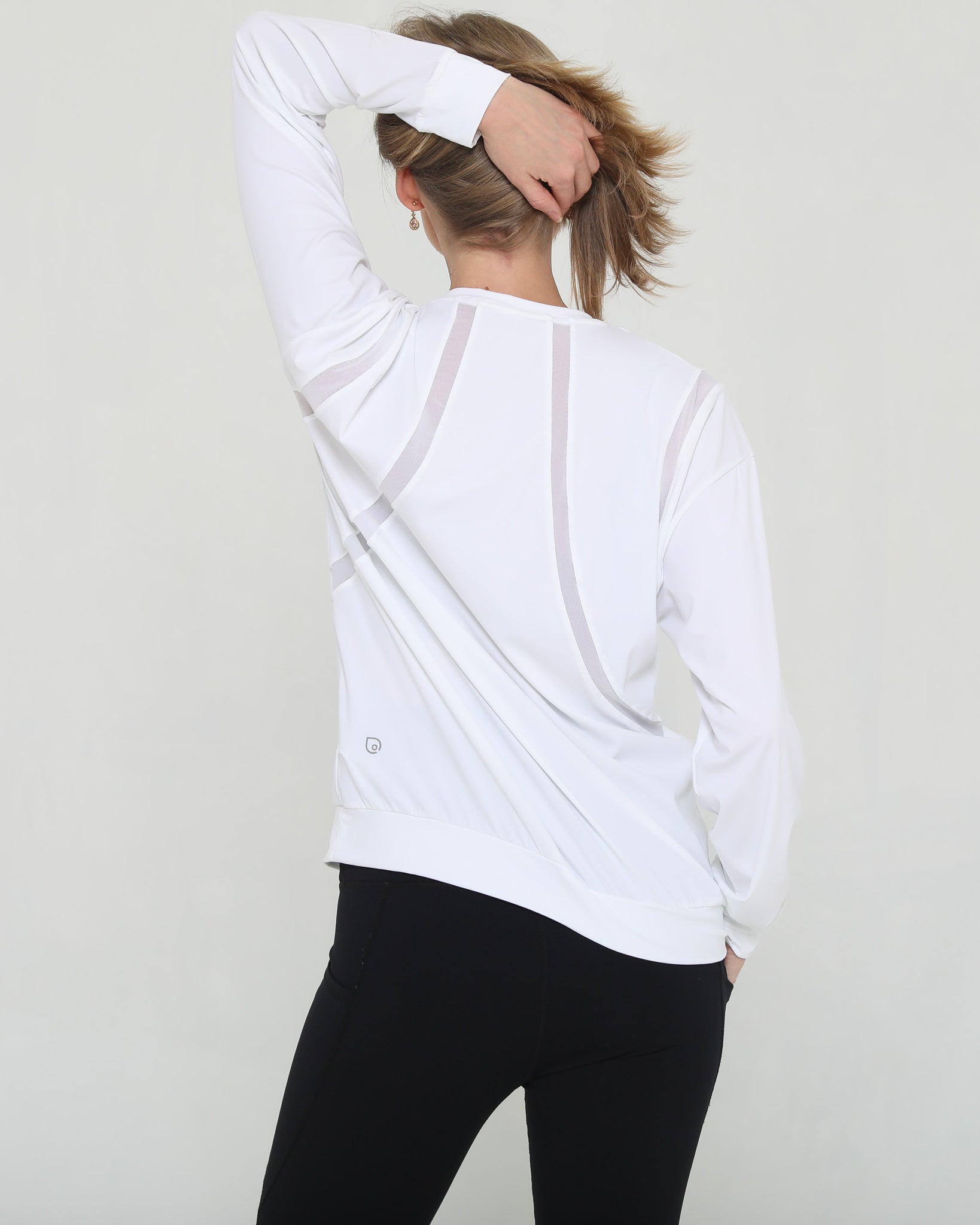 Stylish mesh nursing top long sleeve with zippers, sweat and milk