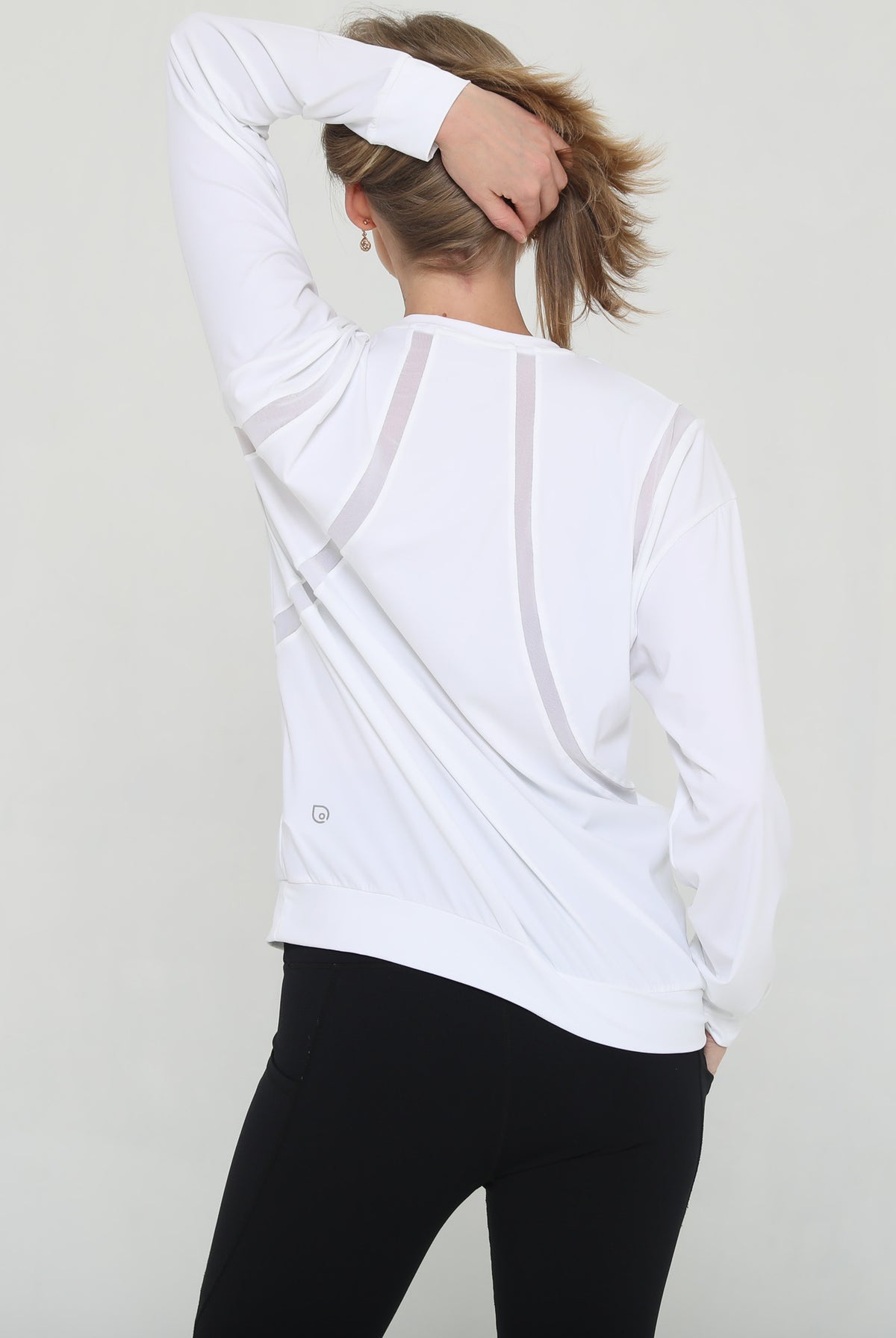 Stylish mesh nursing top long sleeve with zippers, sweat and milk