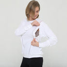 Stylish mesh nursing top long sleeve with zippers, sweat and milk