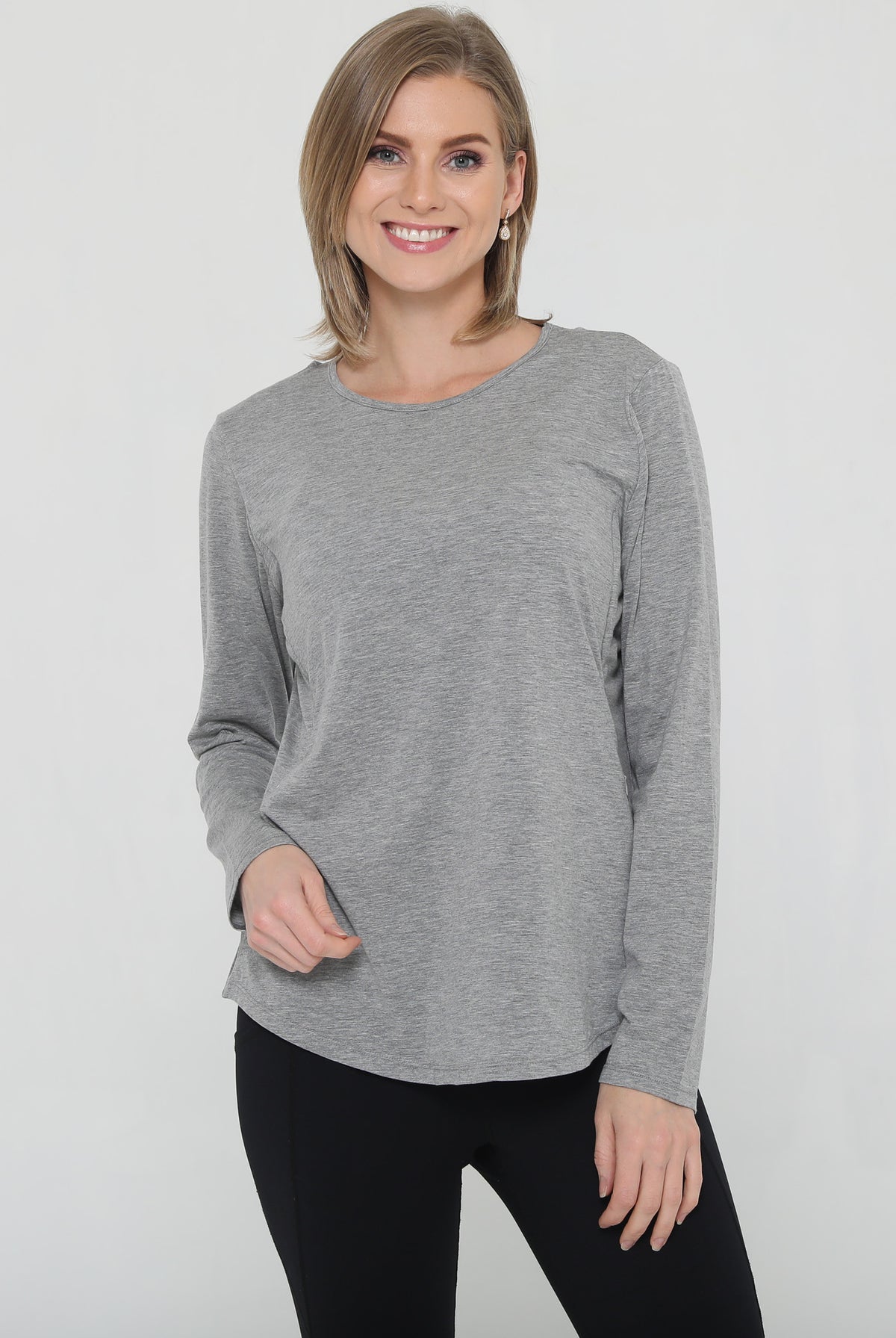 stylish nursing top with invisible zippers, open back design, sweat and milk