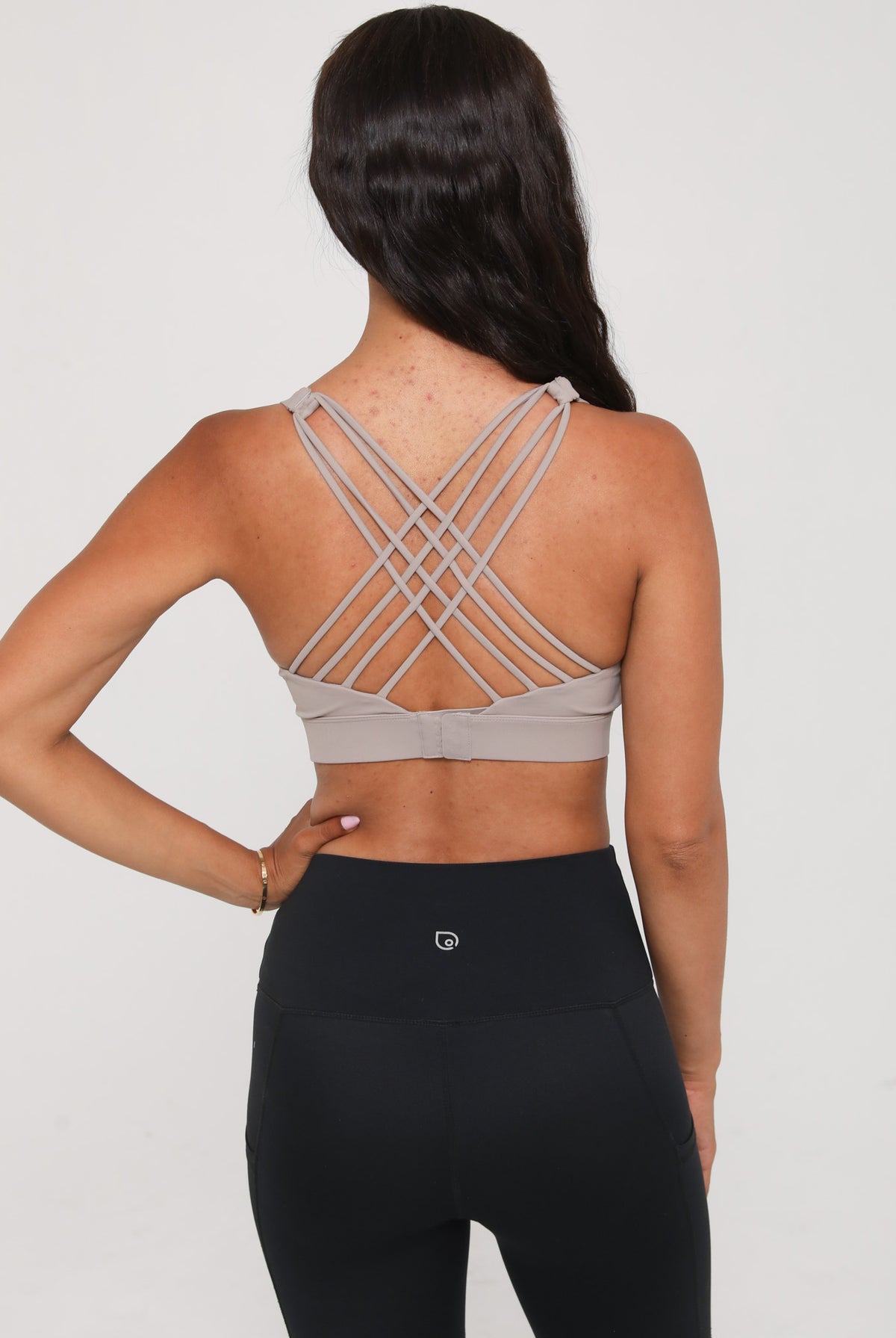 Oceane 4 medium support nursing sports bra, gravel, sweat and milk