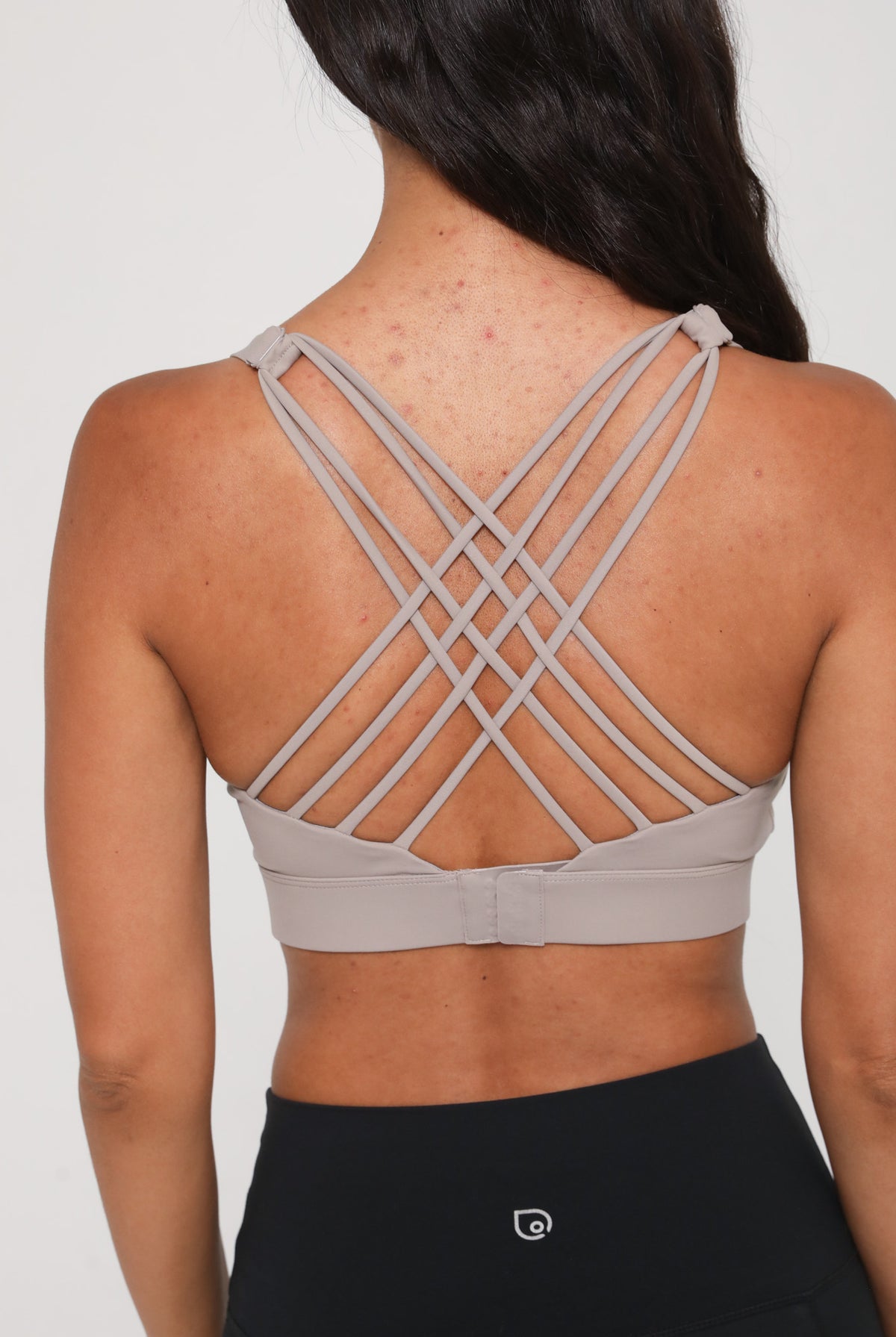 Oceane 4 medium support nursing sports bra, gravel, sweat and milk