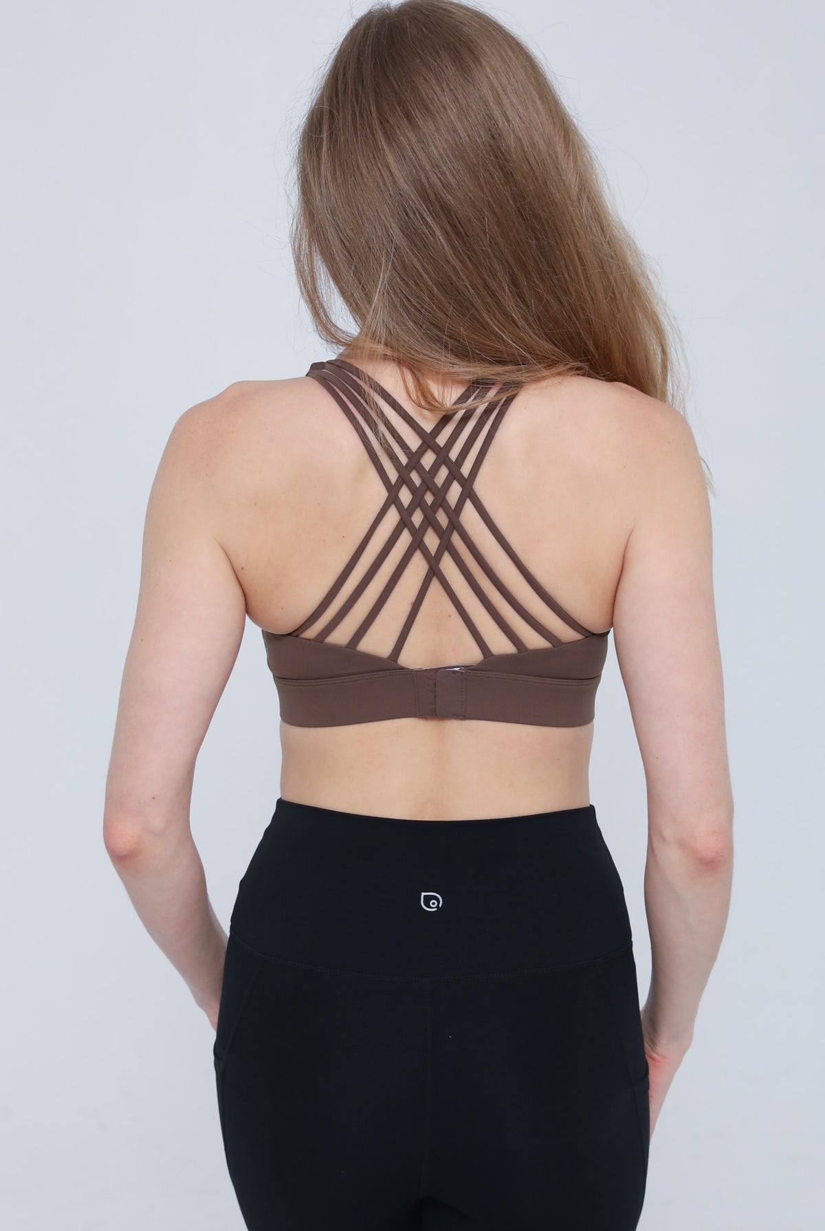 Oceane 4 Medium support nursing sports bra, espresso, sweat and milk