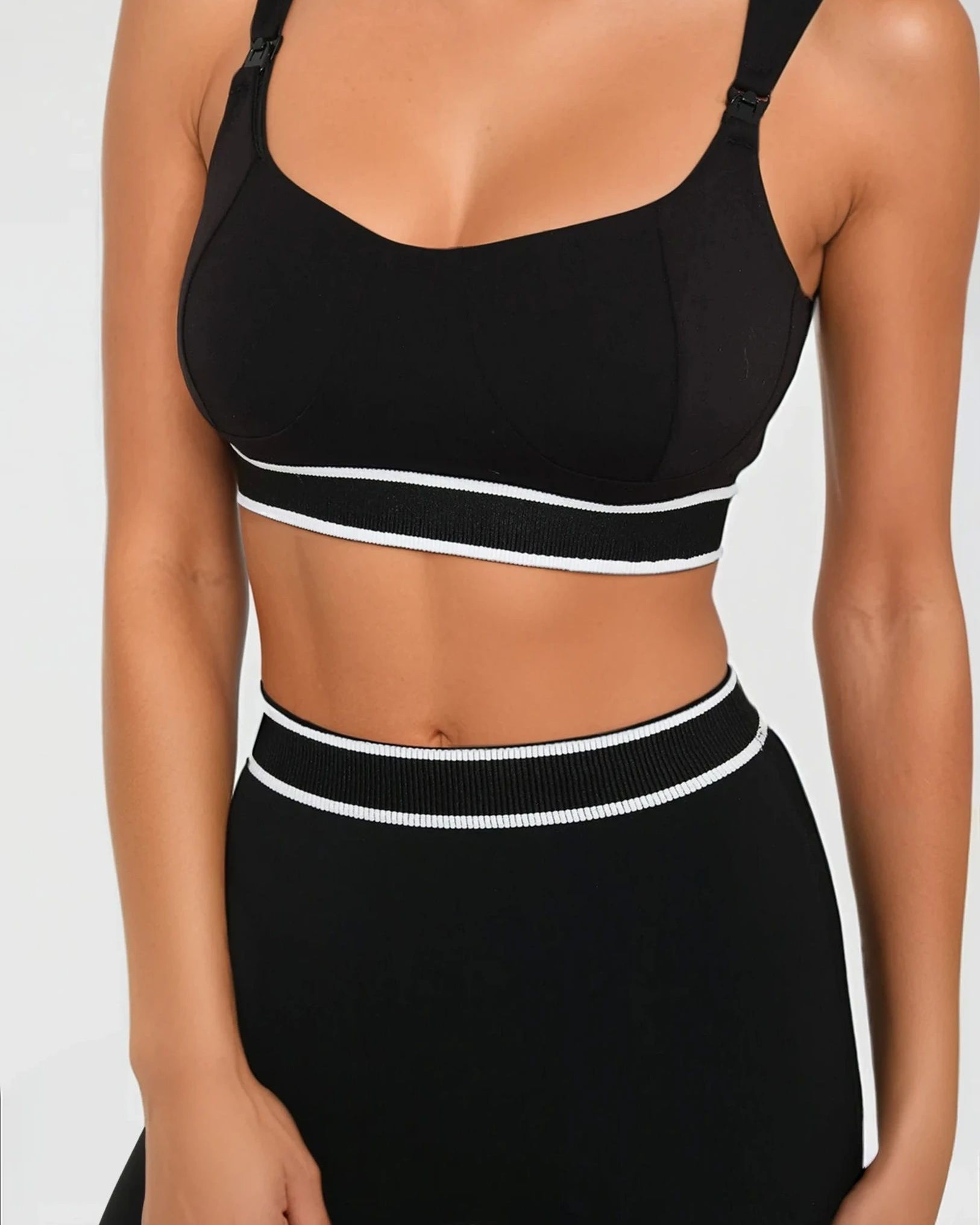 postpartum legging tummy control_contrast waistband