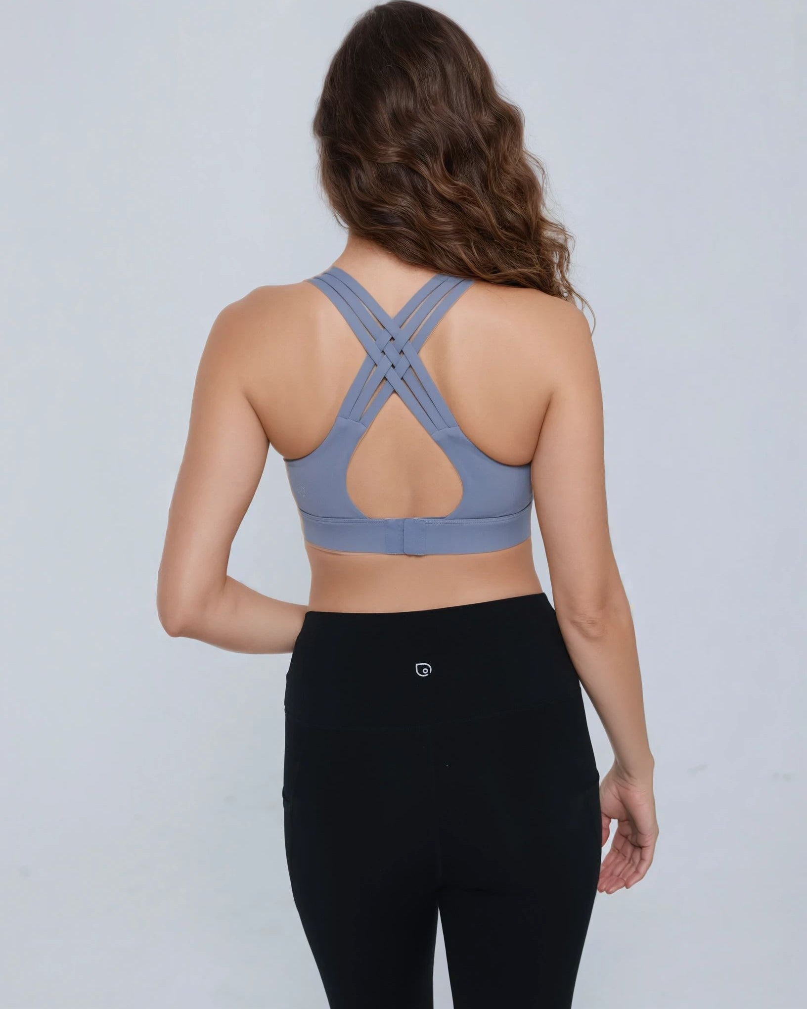 Chloe 4 bra back view – strappy racerback and adjustable band – Sweat and Milk
