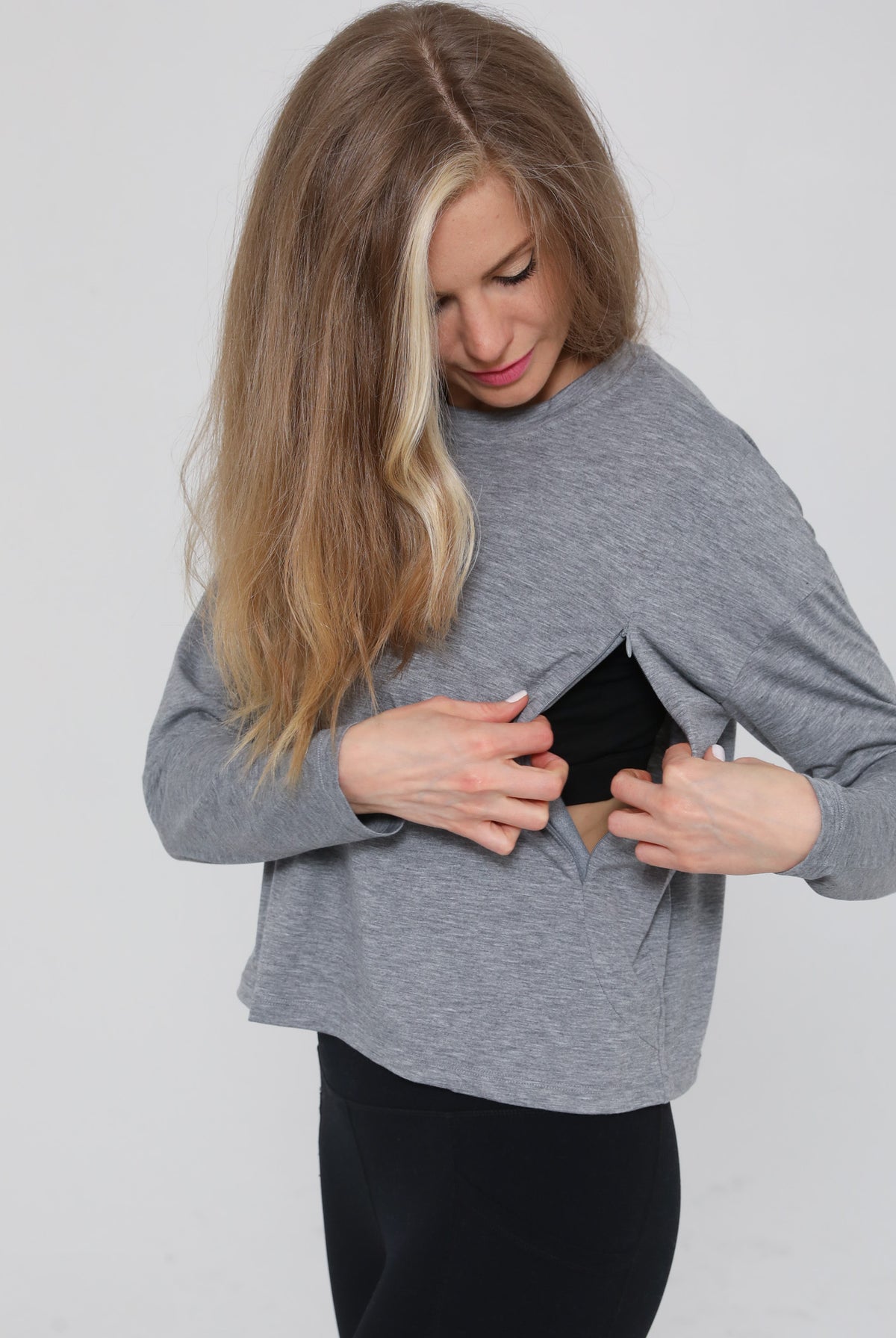Abigail nursing tee, short sleeve, sweat and milk