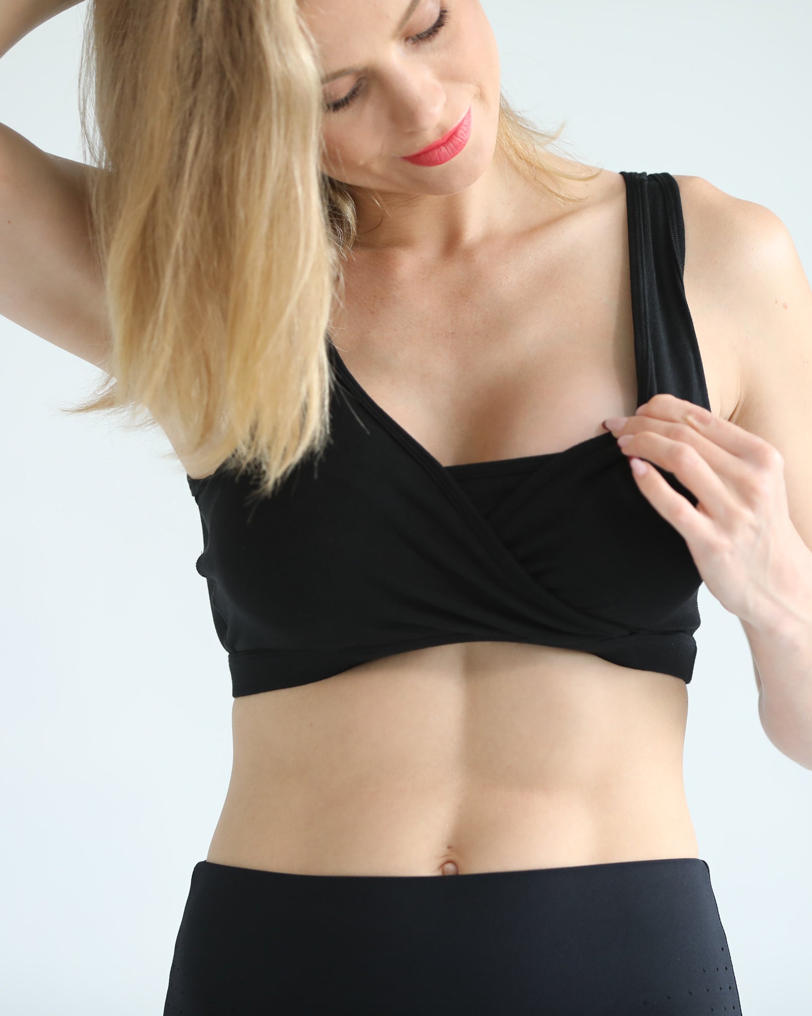 Sleep nursing and pumping bra, sweat and milk