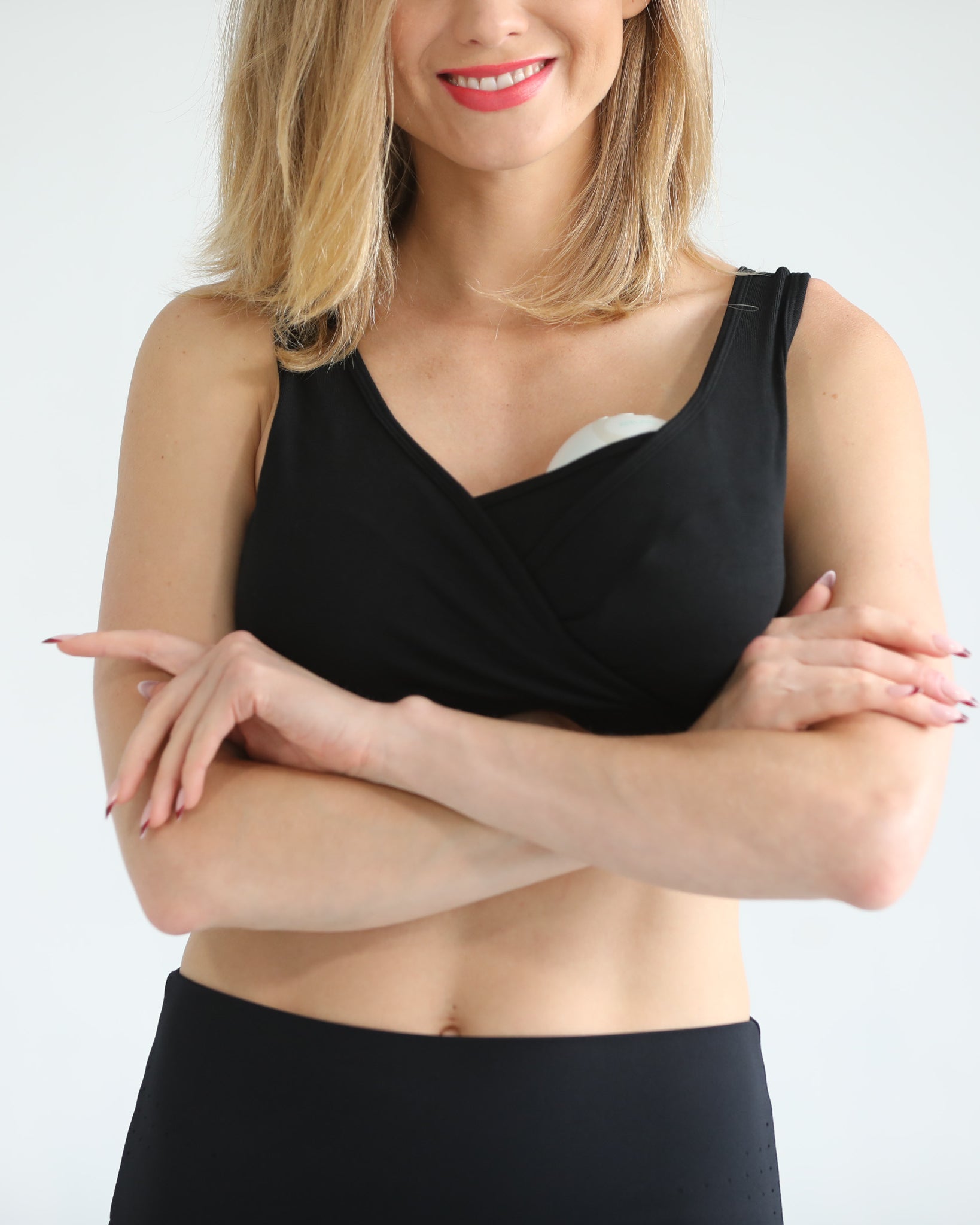 Sleep nursing and pumping bra, sweat and milk