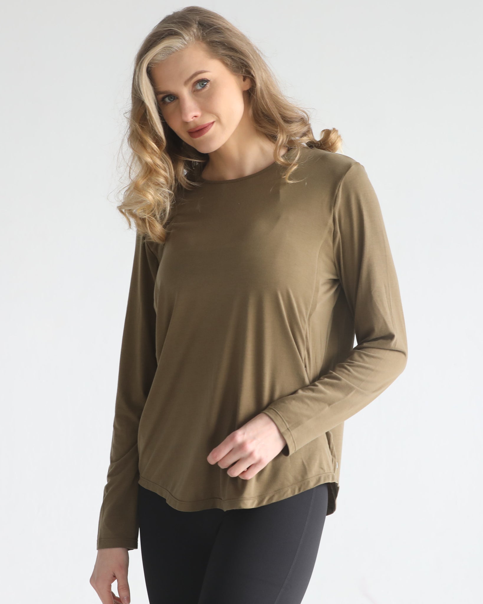 loose fit nursing long sleeve, sweat and milk