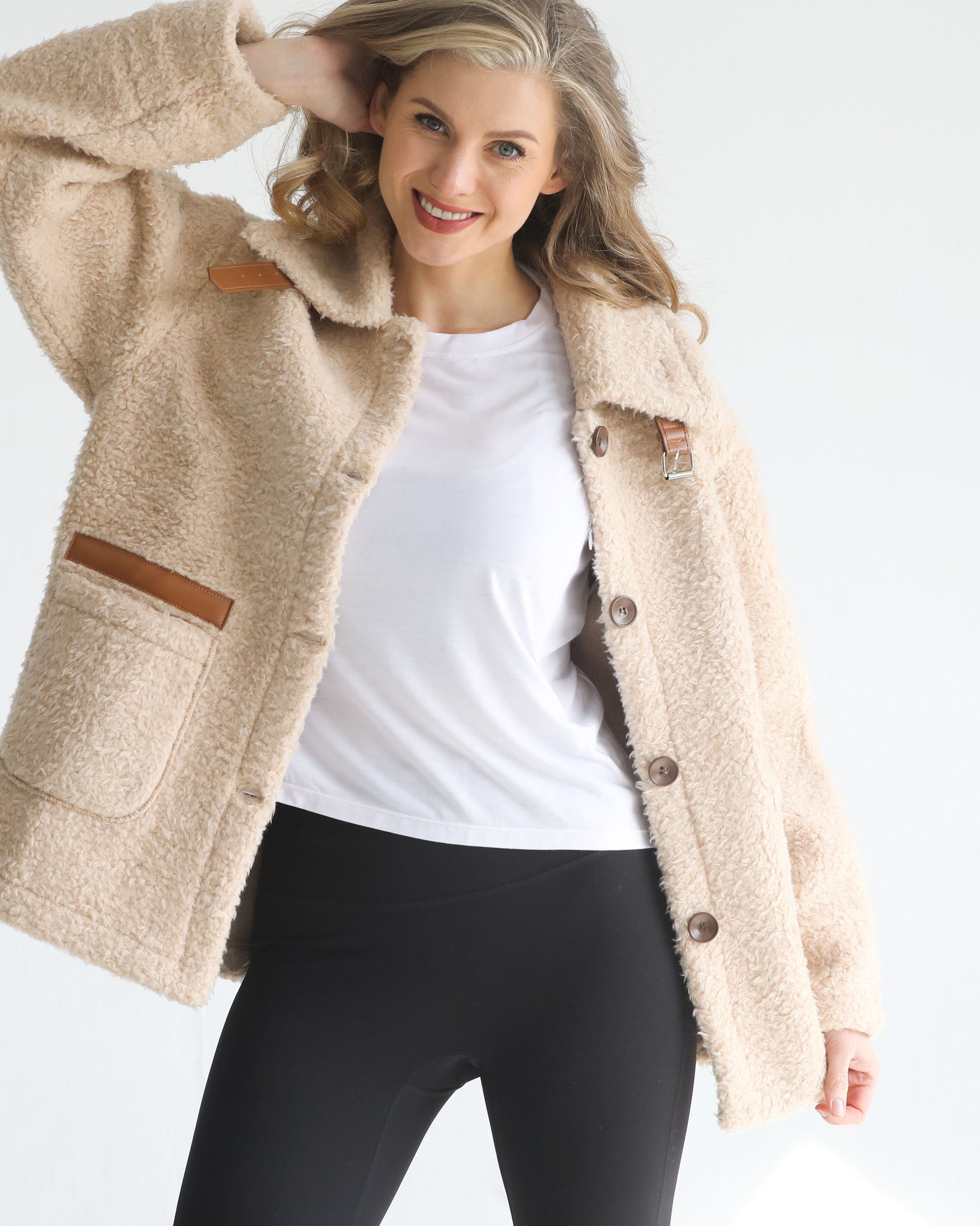 Sherpa jacket, sweat and milk