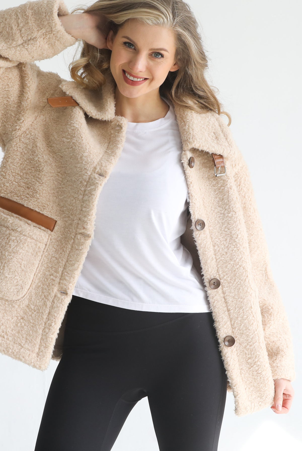 Sherpa jacket, sweat and milk