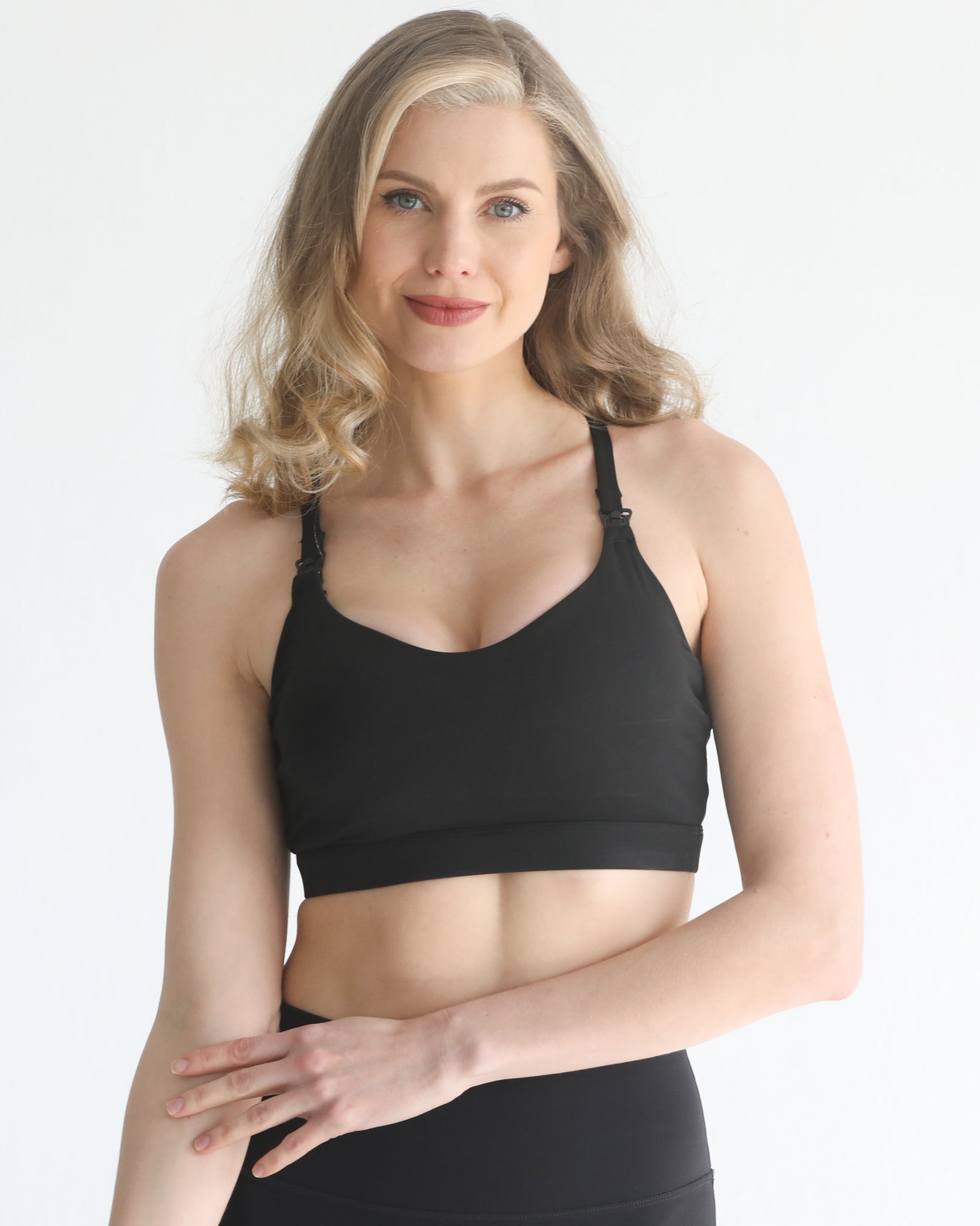 Medium support nursing sports bra, adjustable, sweat and milk