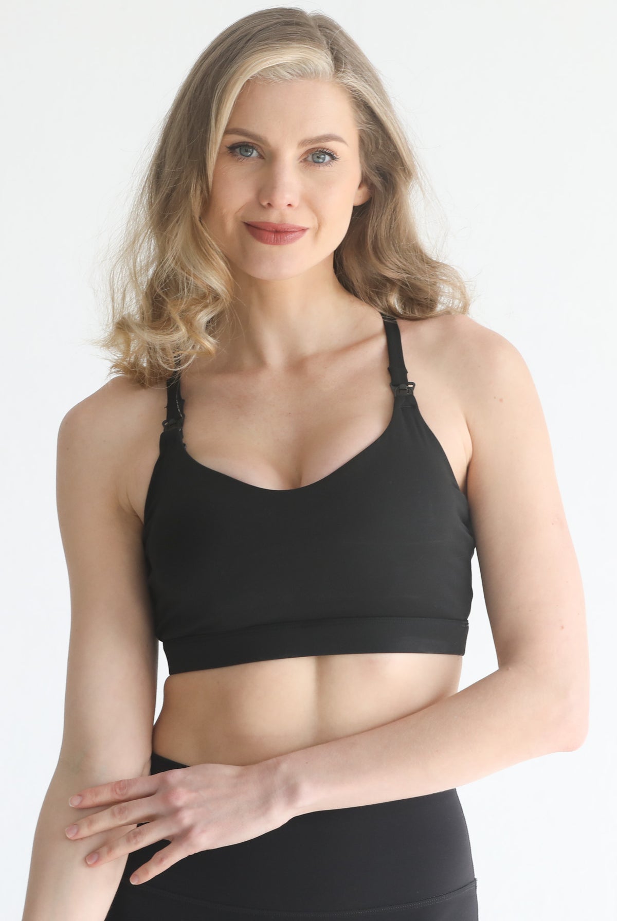 Medium support nursing sports bra, adjustable, sweat and milk