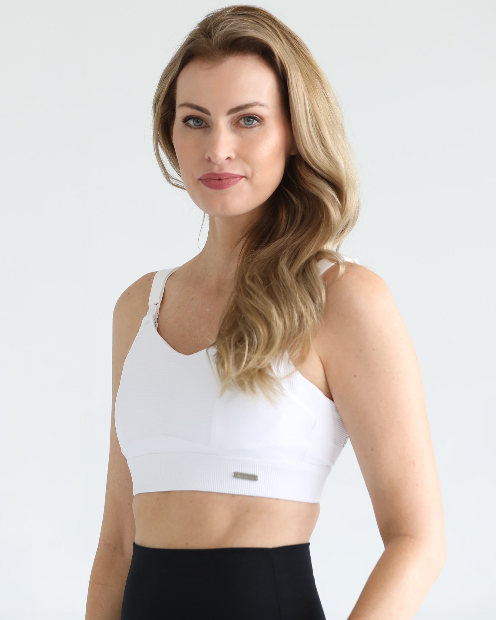 Maeve high impact nursing and pumping sports bra, sweat & milk