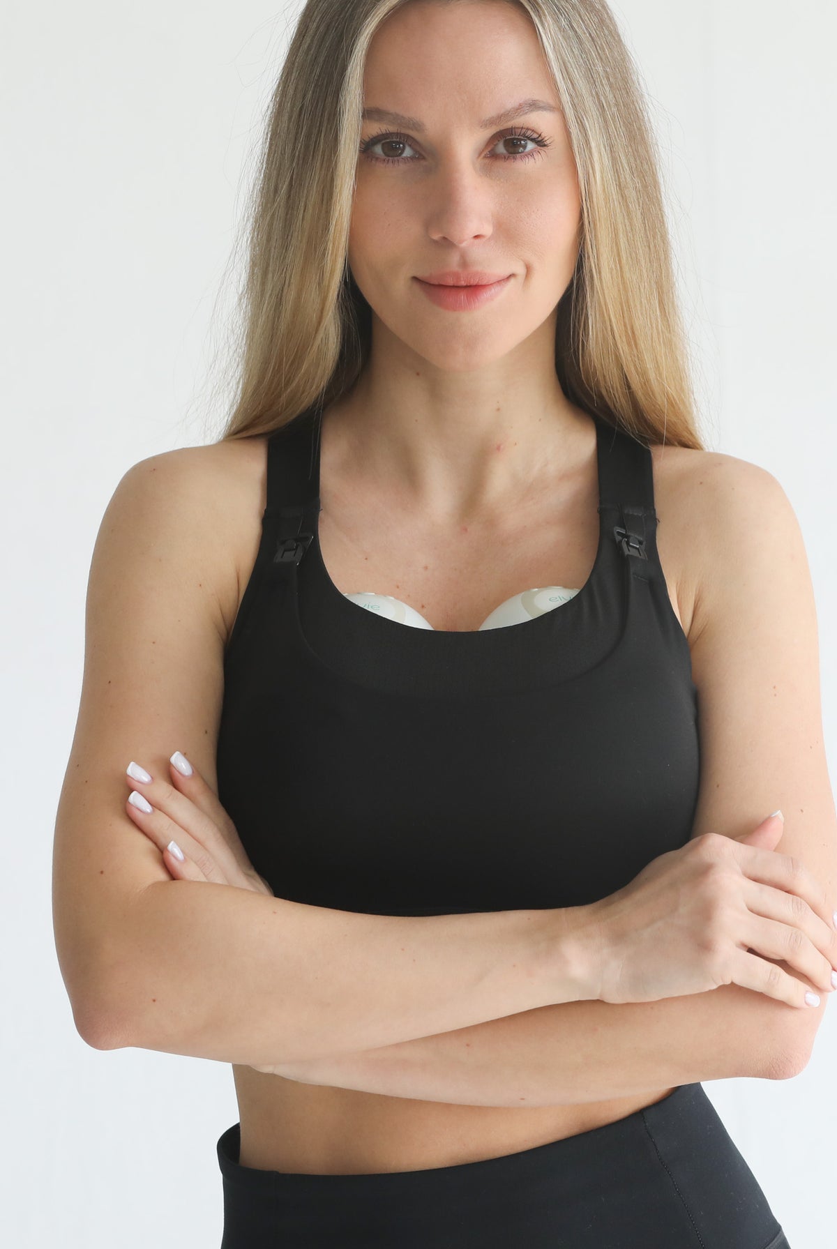 high impact adjustable nursing sports bra for large chested moms, sweat and milk