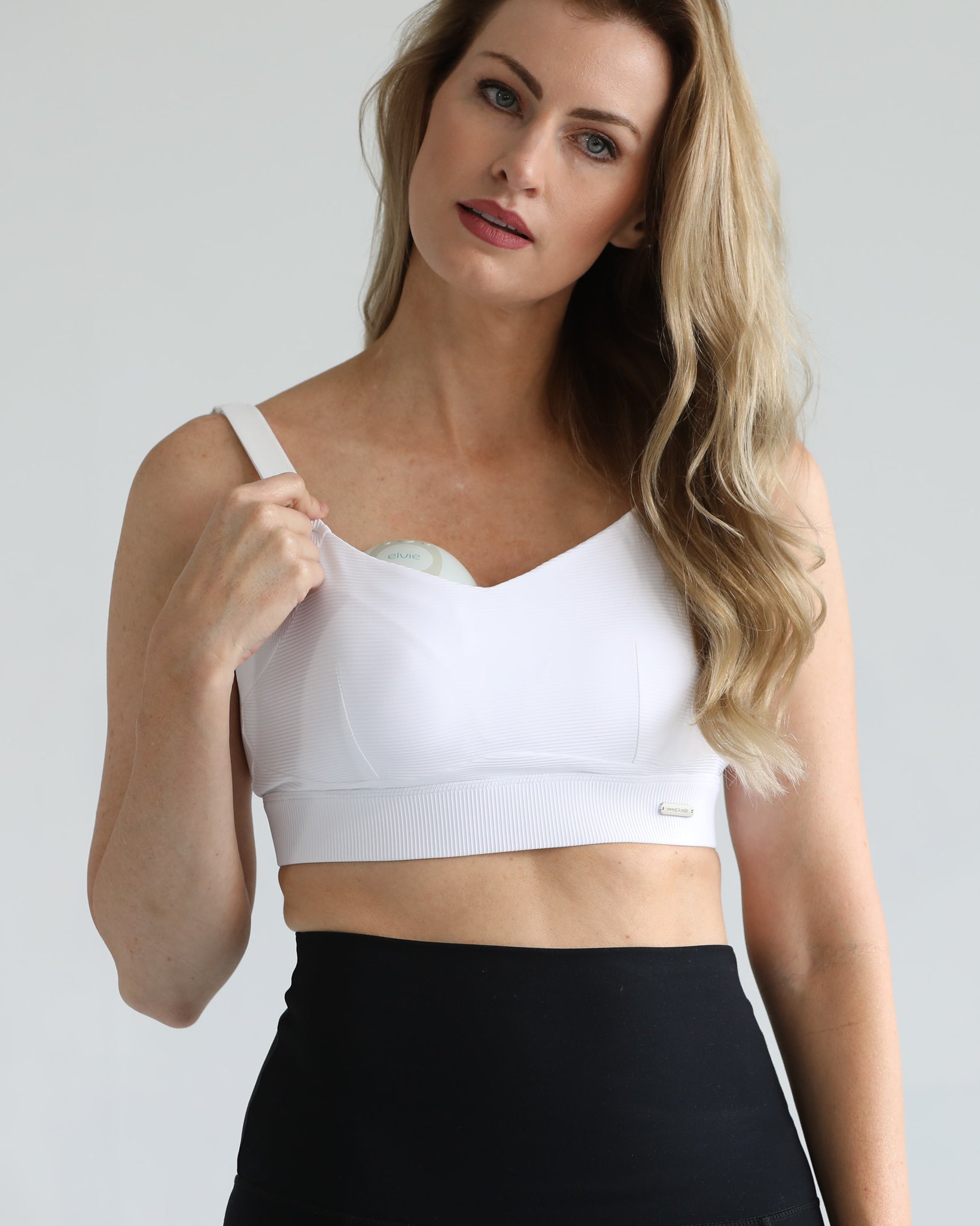 Maeve high impact nursing and pumping sports bra, sweat & milk