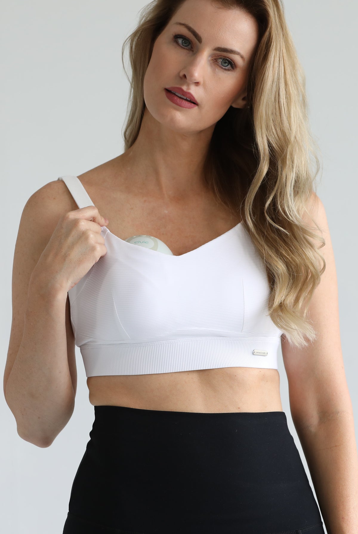 Maeve high impact nursing and pumping sports bra, sweat & milk