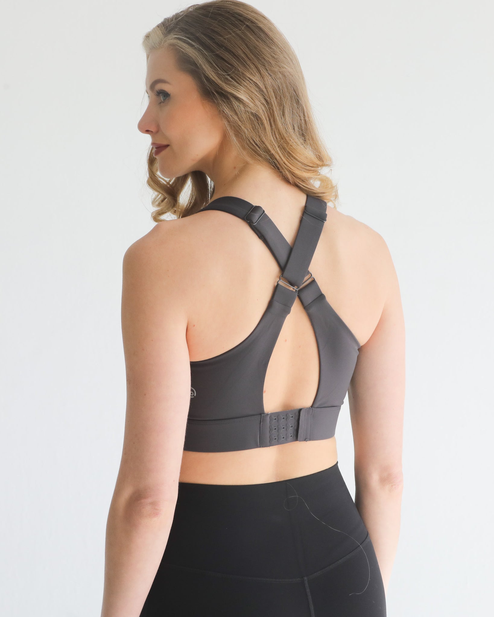 high impact adjustable nursing sports bra for large chested moms, sweat and milk